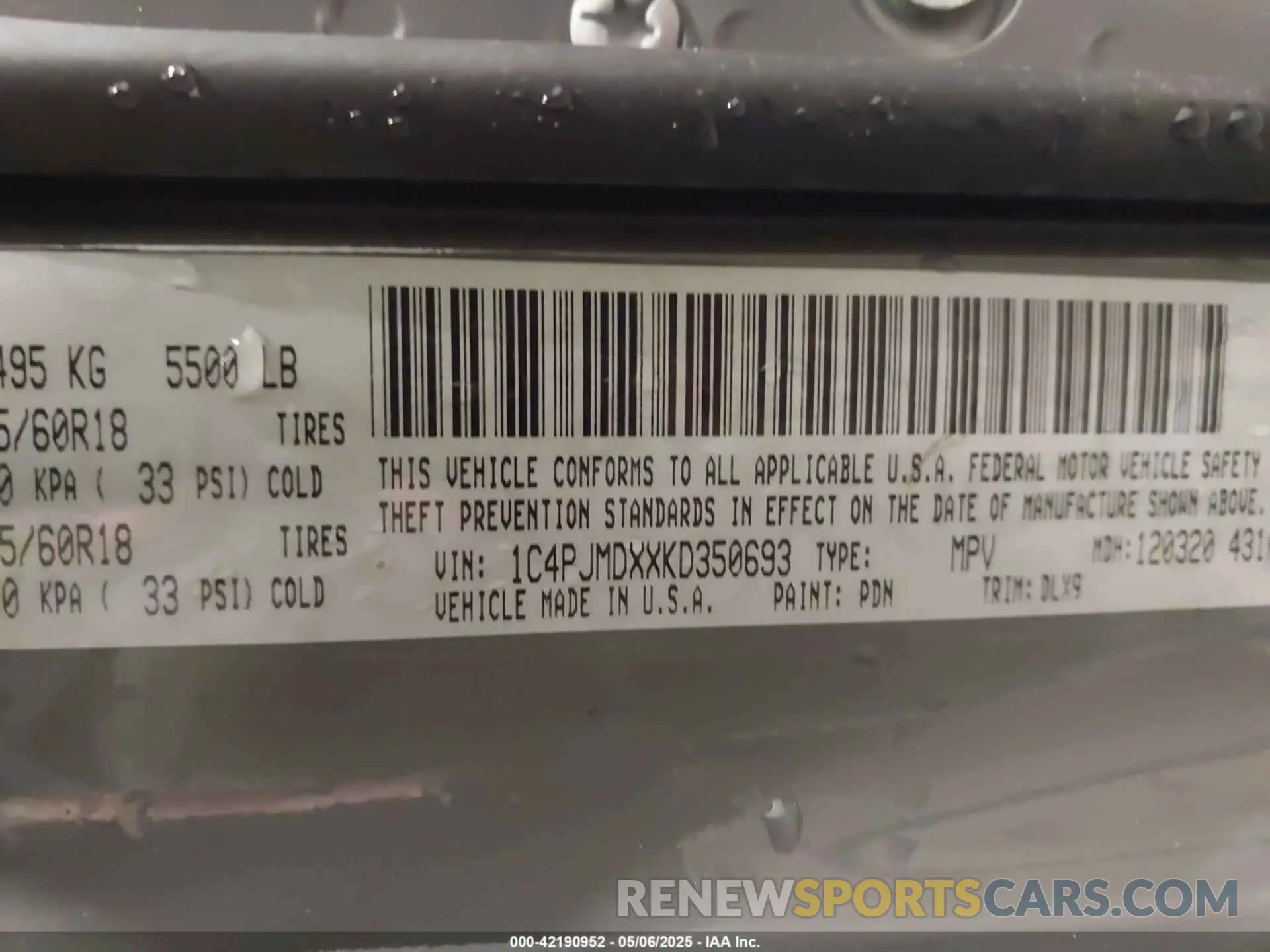 9 Photograph of a damaged car 1C4PJMDXXKD350693 JEEP CHEROKEE 2019