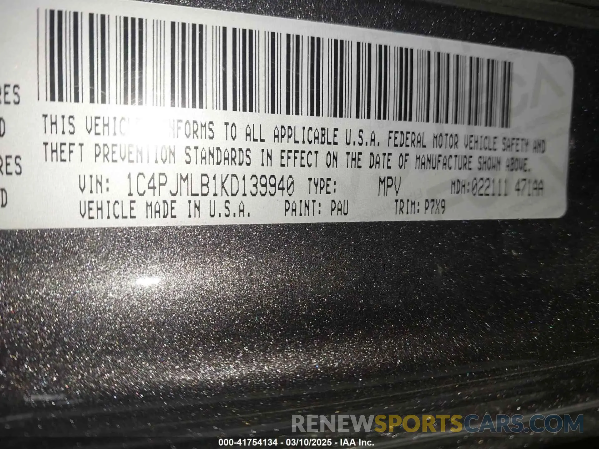 9 Фотография поврежденного автомобиля 1C4PJMLB1KD139940 JEEP CHEROKEE 2019