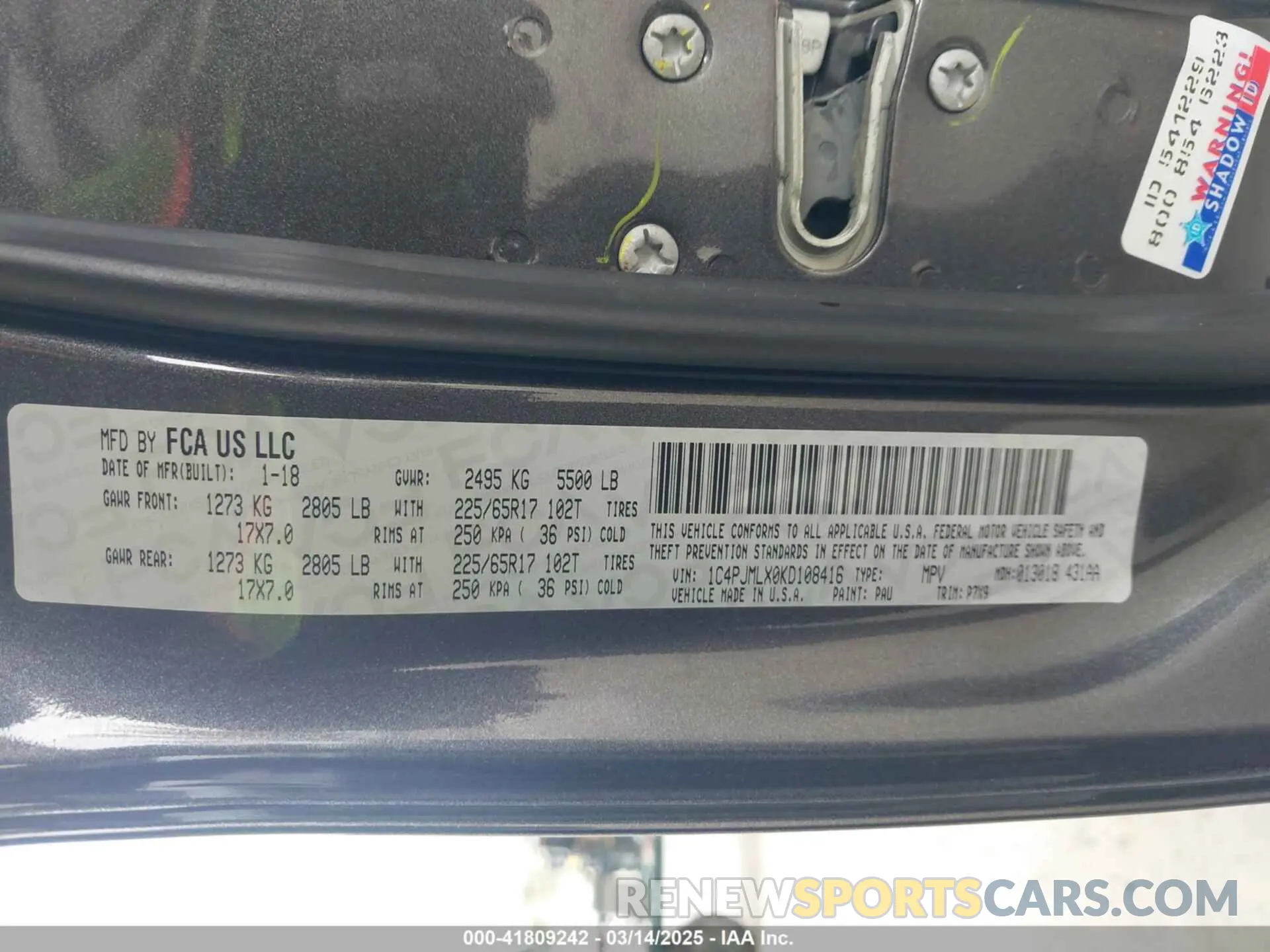 9 Photograph of a damaged car 1C4PJMLX0KD108416 JEEP CHEROKEE 2019