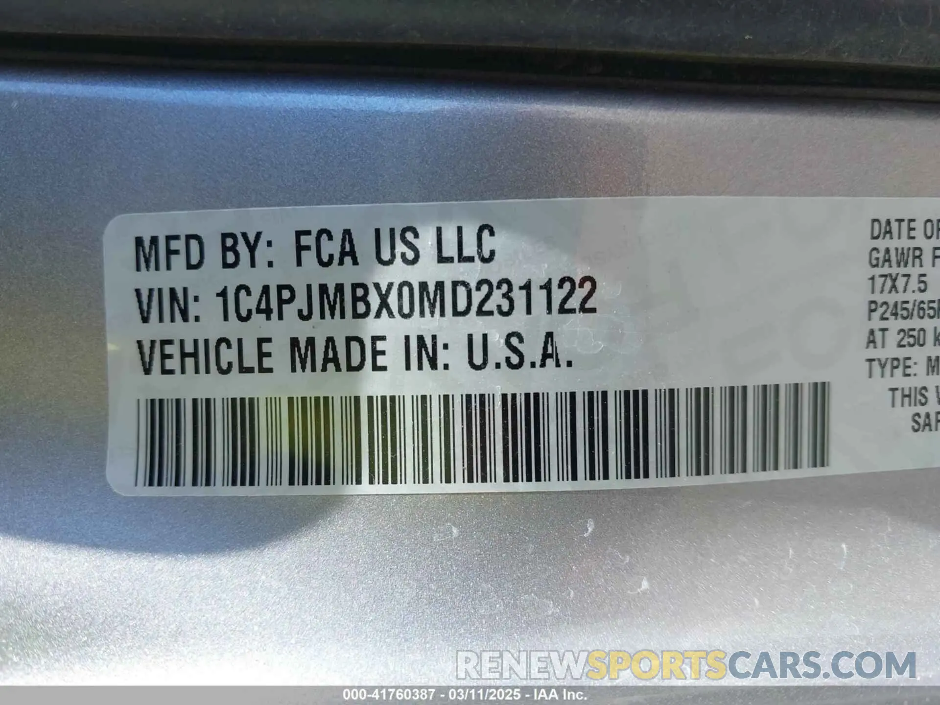 9 Photograph of a damaged car 1C4PJMBX0MD231122 JEEP CHEROKEE 2021