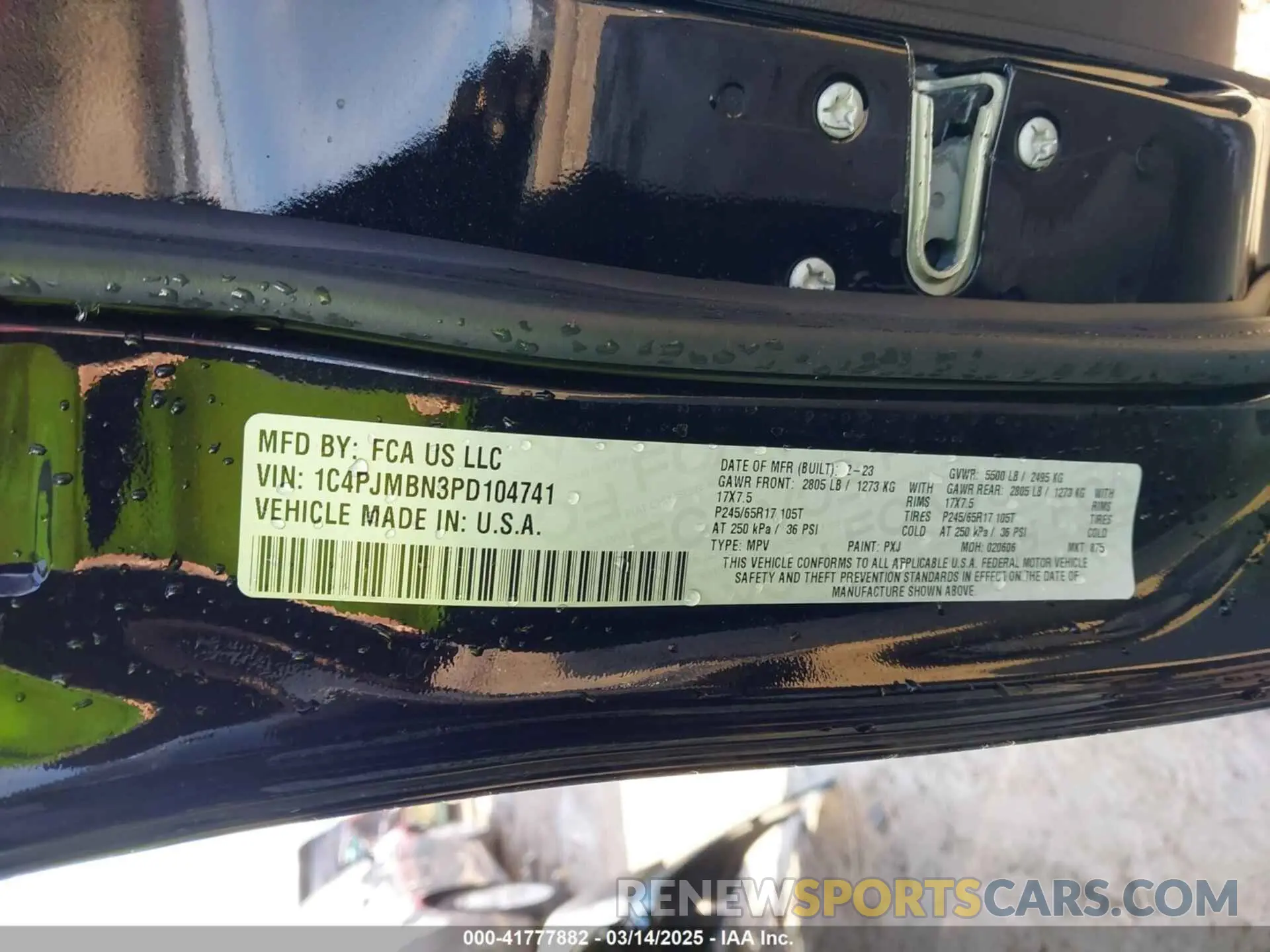 8 Фотография поврежденного автомобиля 1C4PJMBN3PD104741 JEEP CHEROKEE 2023
