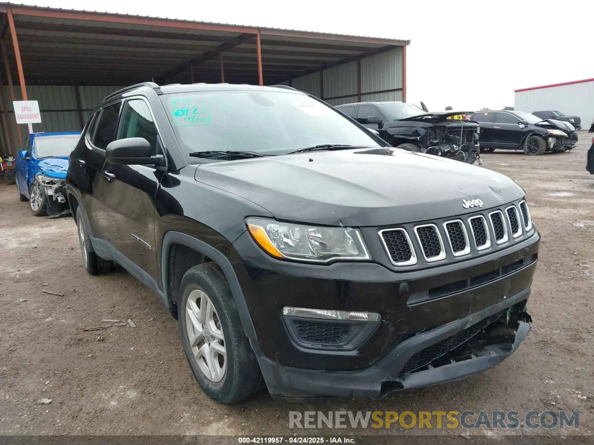 1 Photograph of a damaged car 3C4NJCAB2KT848049 JEEP COMPASS 2019