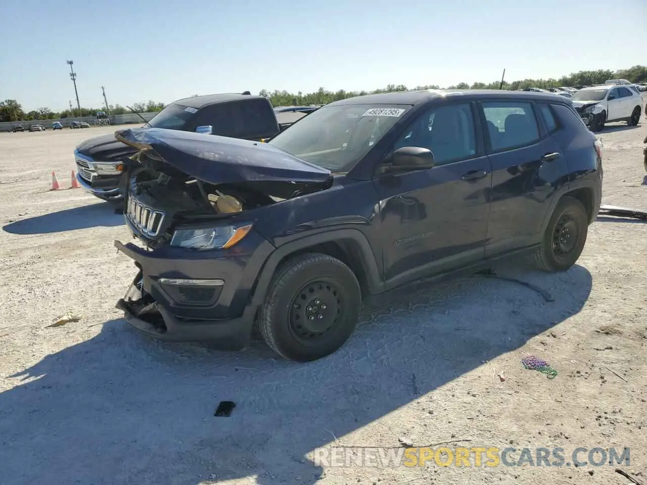 1 Photograph of a damaged car 3C4NJCAB5KT844352 JEEP COMPASS 2019