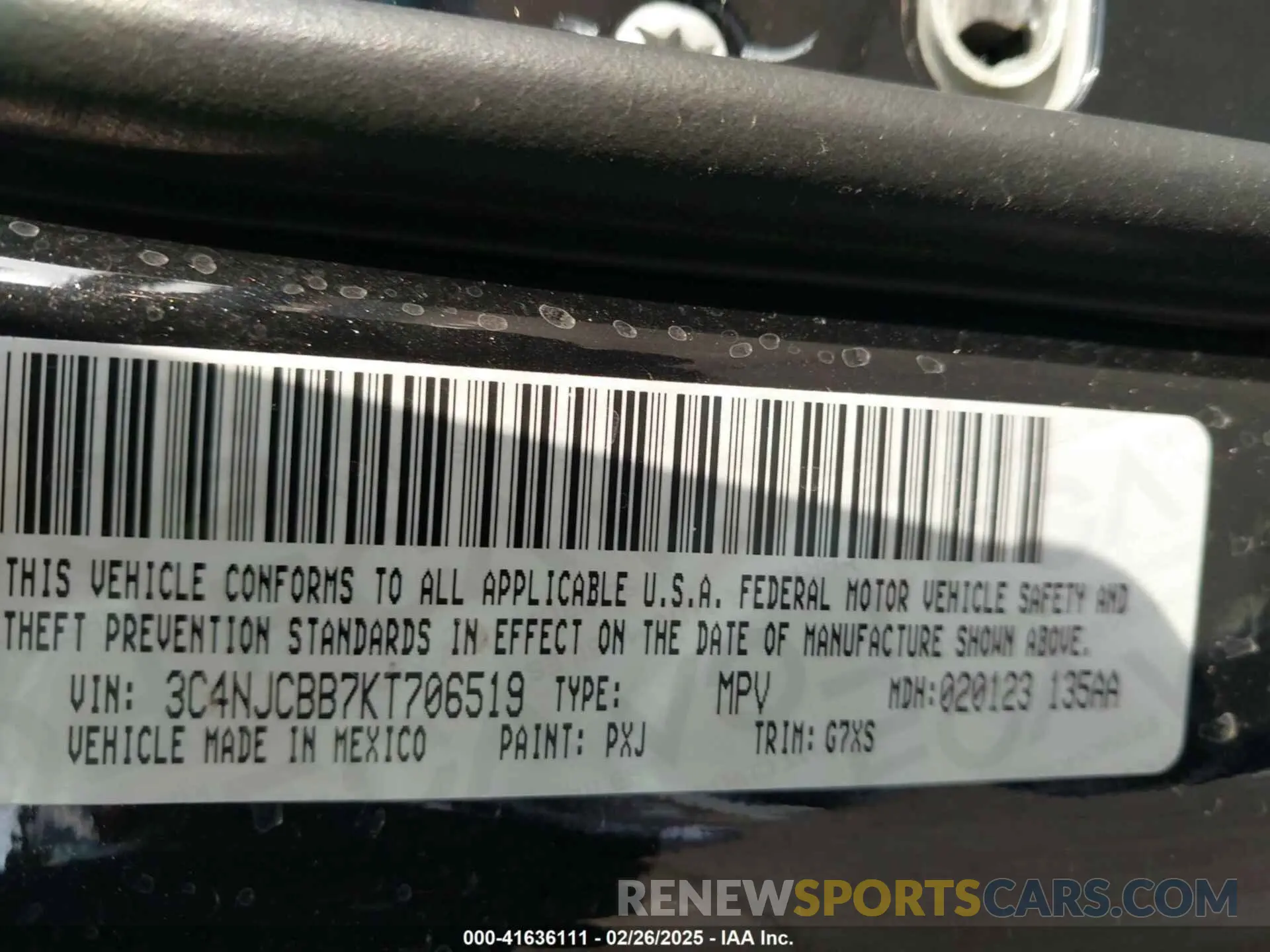 9 Фотография поврежденного автомобиля 3C4NJCBB7KT706519 JEEP COMPASS 2019