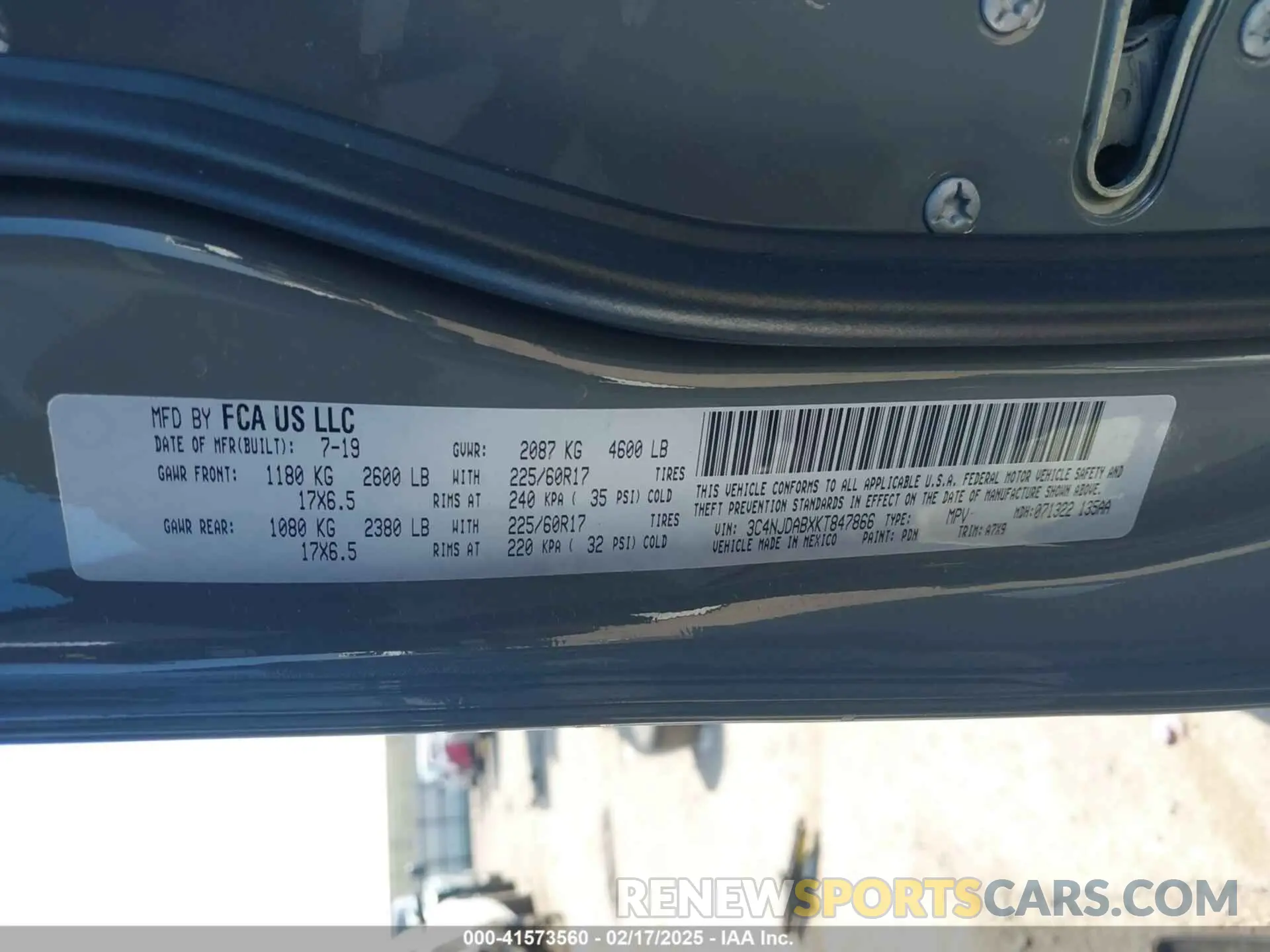 9 Фотография поврежденного автомобиля 3C4NJDABXKT847866 JEEP COMPASS 2019
