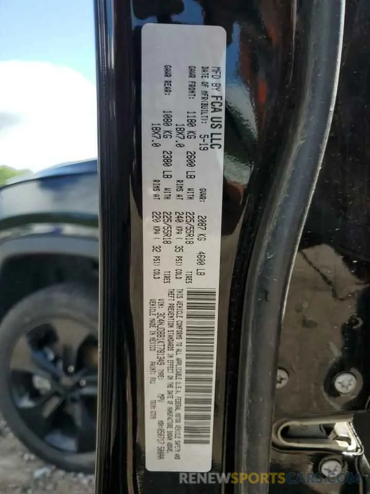 14 Photograph of a damaged car 3C4NJDBB1KT781349 JEEP COMPASS 2019
