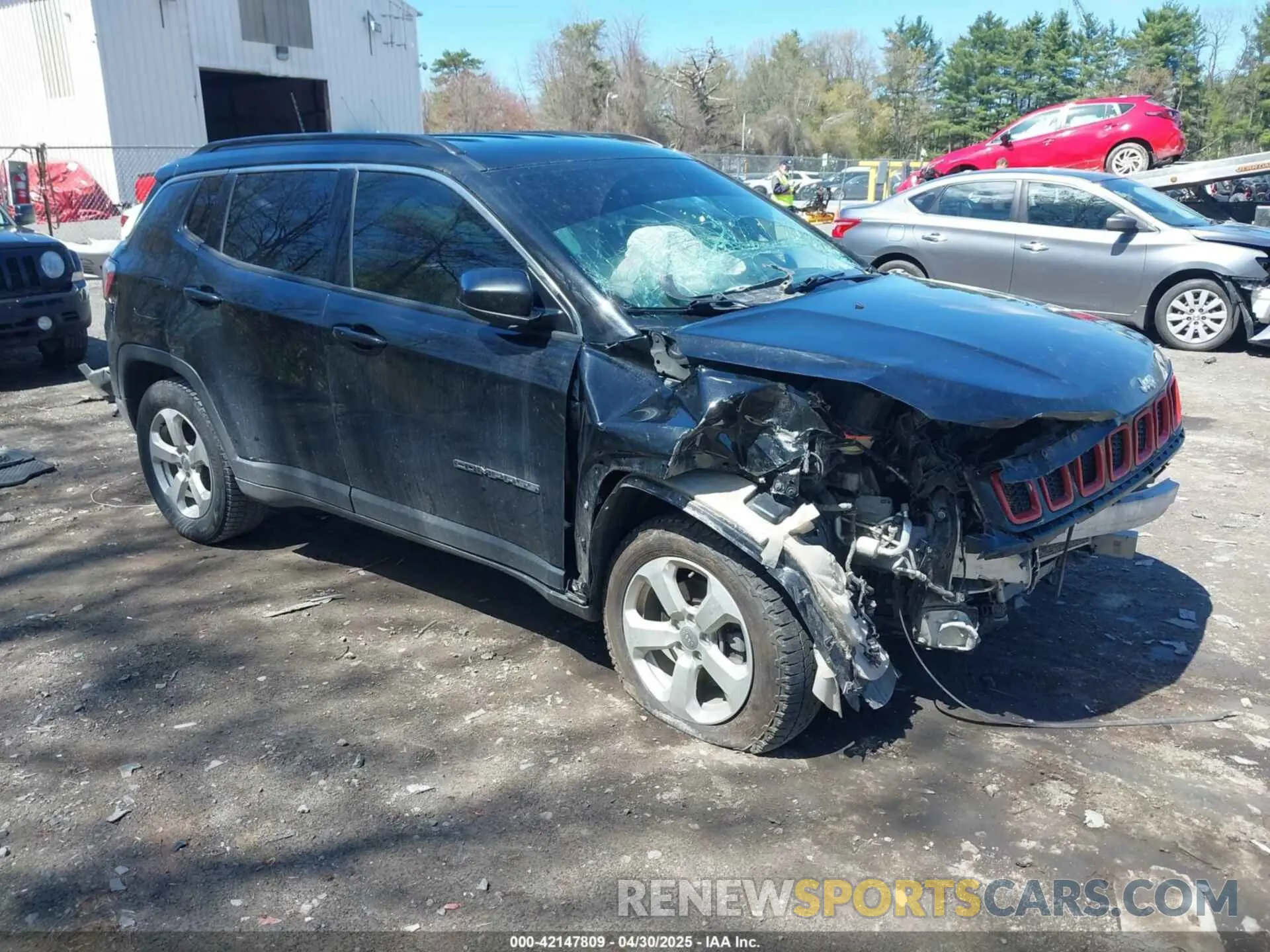 1 Photograph of a damaged car 3C4NJDBB2KT593620 JEEP COMPASS 2019