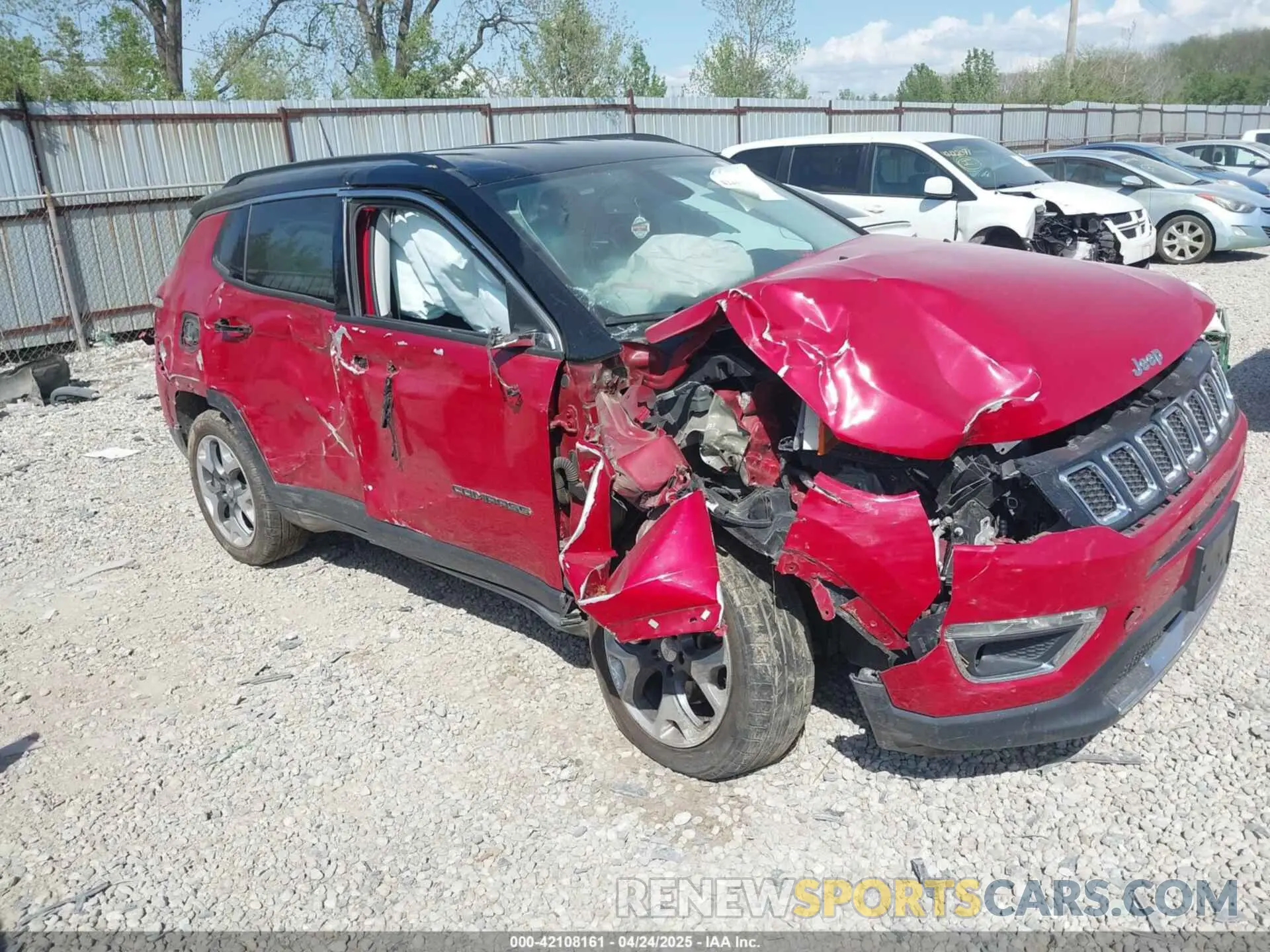 1 Photograph of a damaged car 3C4NJDCB7KT596110 JEEP COMPASS 2019