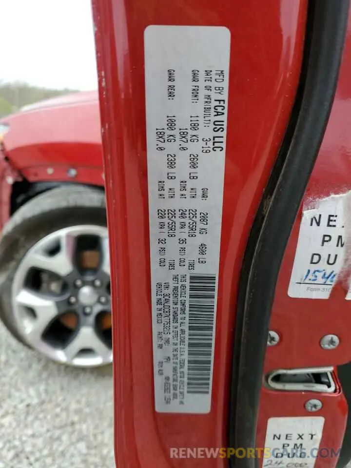 13 Photograph of a damaged car 3C4NJDCB7KT753215 JEEP COMPASS 2019