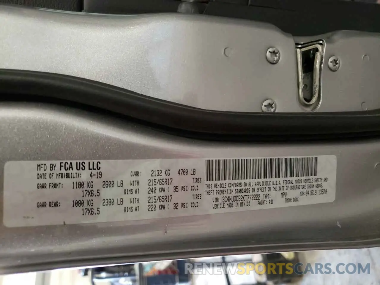 16 Фотография поврежденного автомобиля 3C4NJDDB2KT772222 JEEP COMPASS 2019