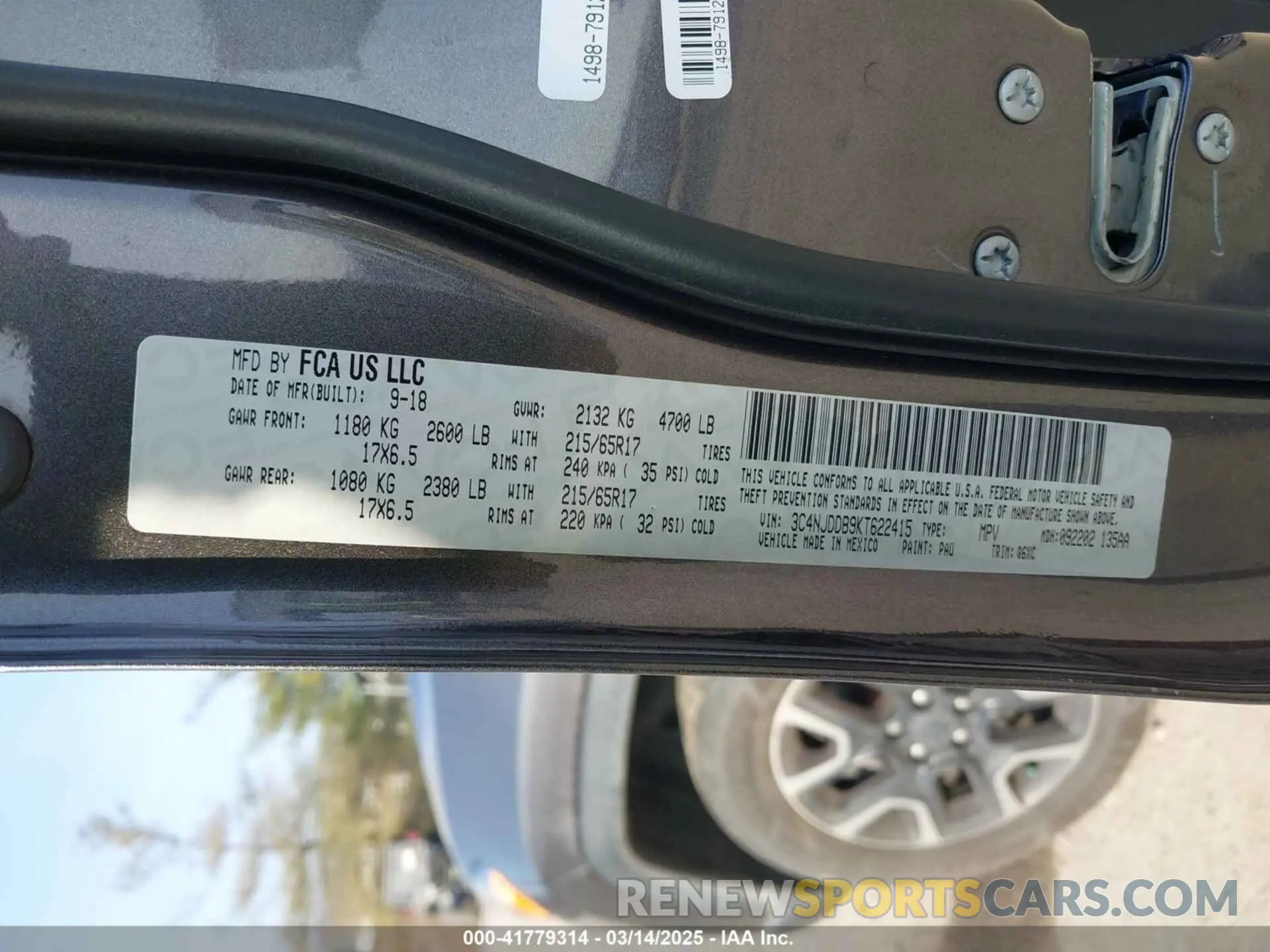 9 Photograph of a damaged car 3C4NJDDB9KT622415 JEEP COMPASS 2019