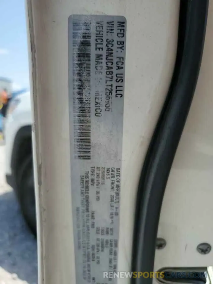 13 Photograph of a damaged car 3C4NJCAB7LT256955 JEEP COMPASS 2020
