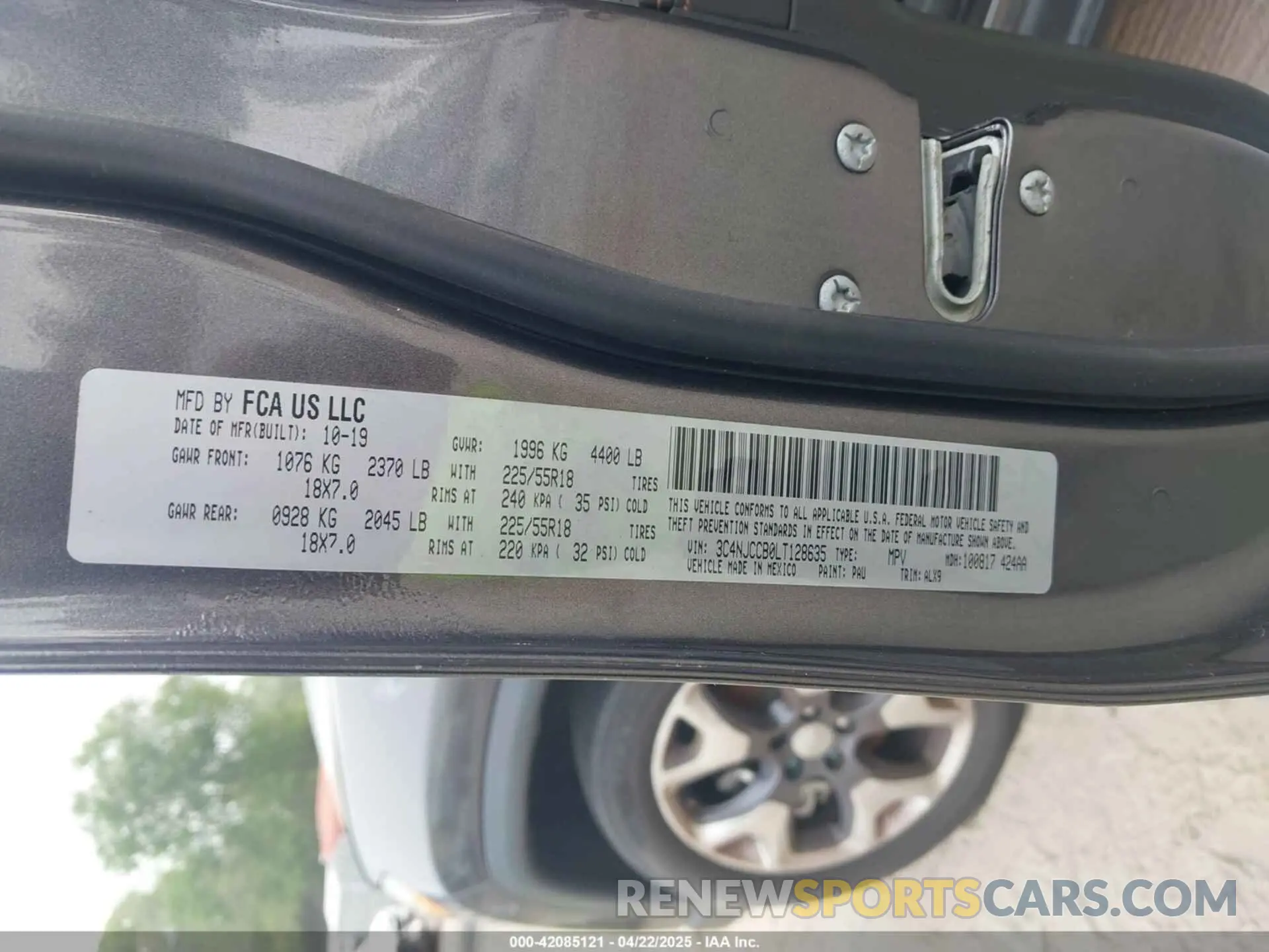 9 Фотография поврежденного автомобиля 3C4NJCCB0LT128635 JEEP COMPASS 2020