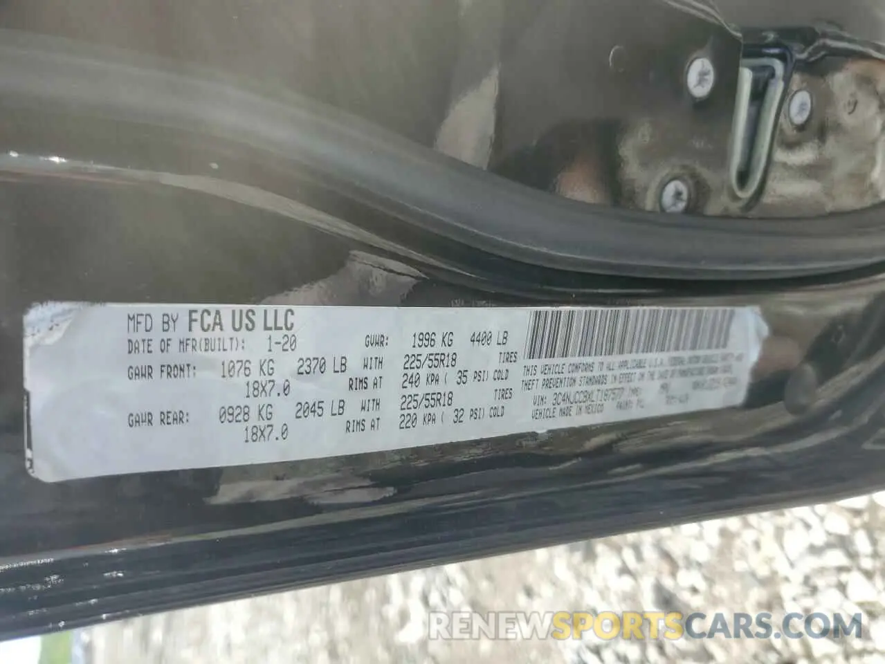 12 Photograph of a damaged car 3C4NJCCBXLT187577 JEEP COMPASS 2020