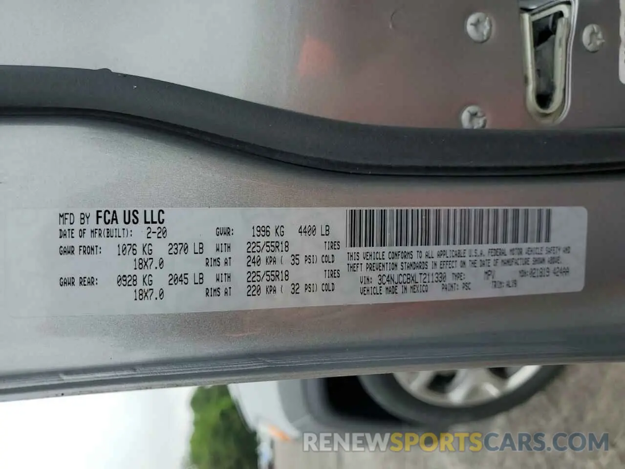13 Фотография поврежденного автомобиля 3C4NJCCBXLT211330 JEEP COMPASS 2020