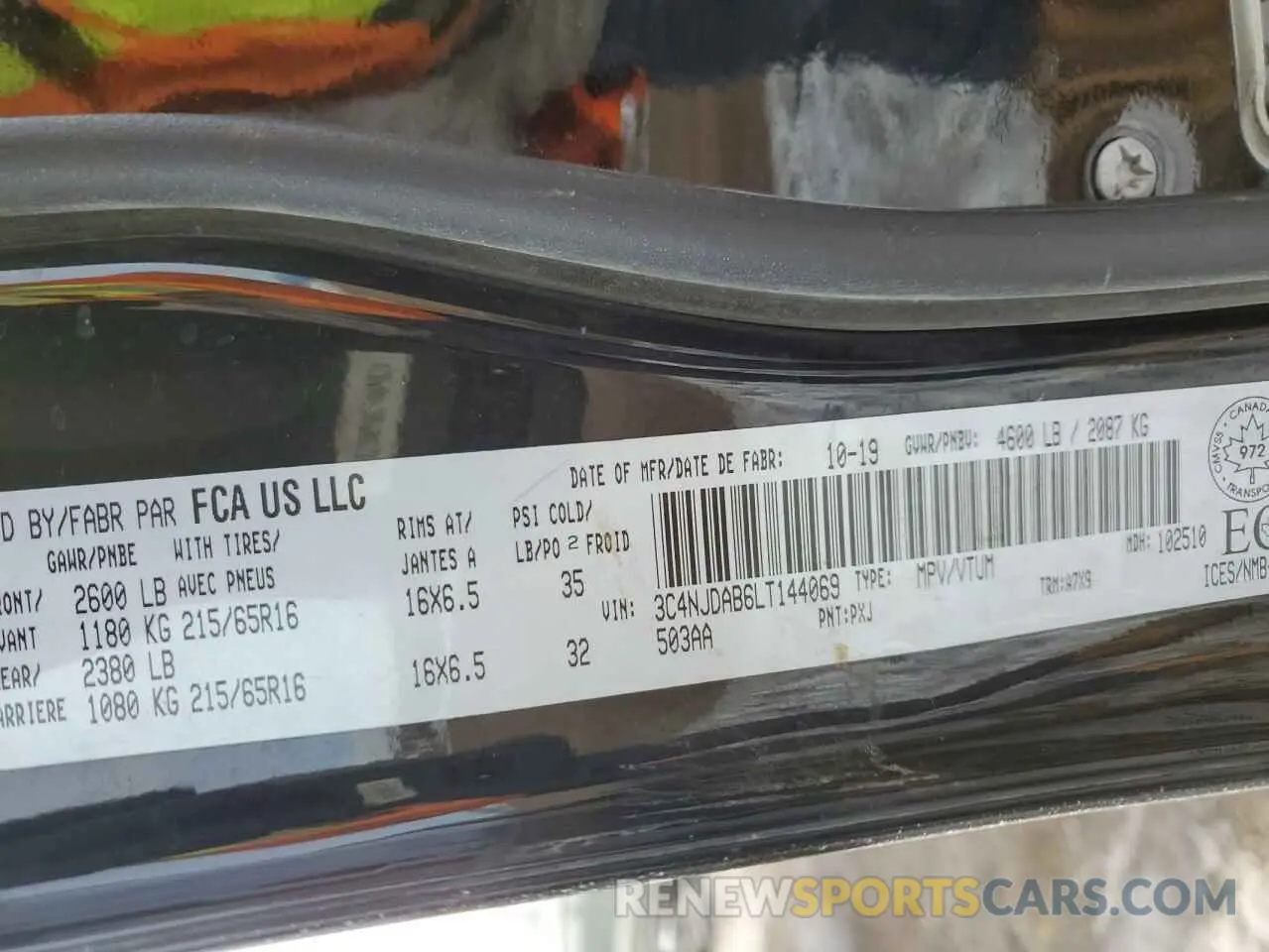 13 Фотография поврежденного автомобиля 3C4NJDAB6LT144069 JEEP COMPASS 2020