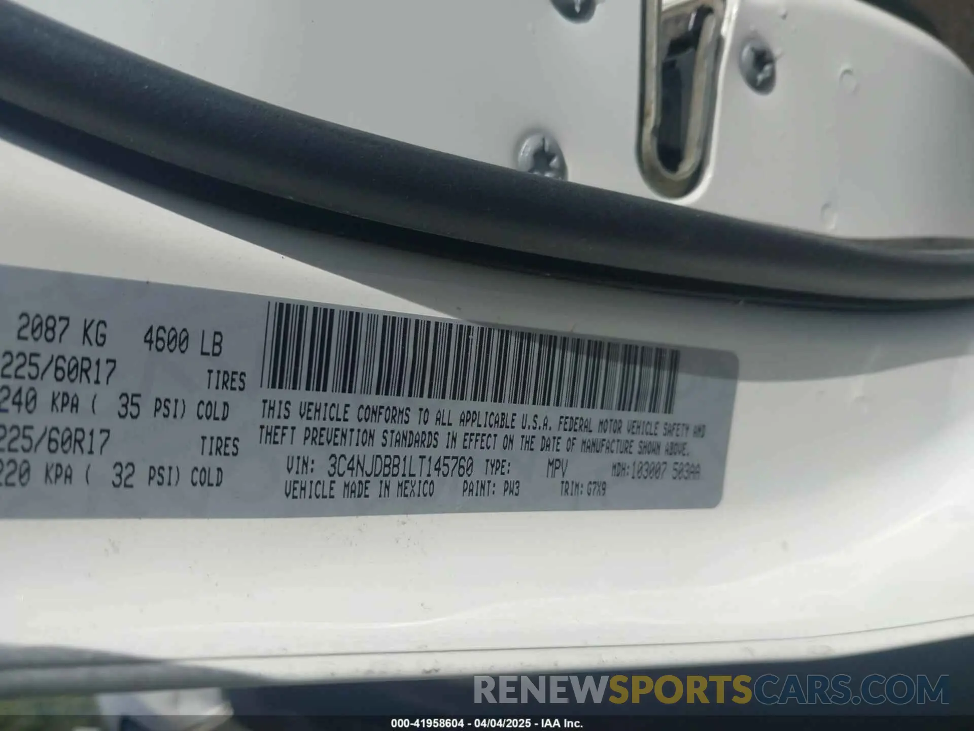 9 Фотография поврежденного автомобиля 3C4NJDBB1LT145760 JEEP COMPASS 2020