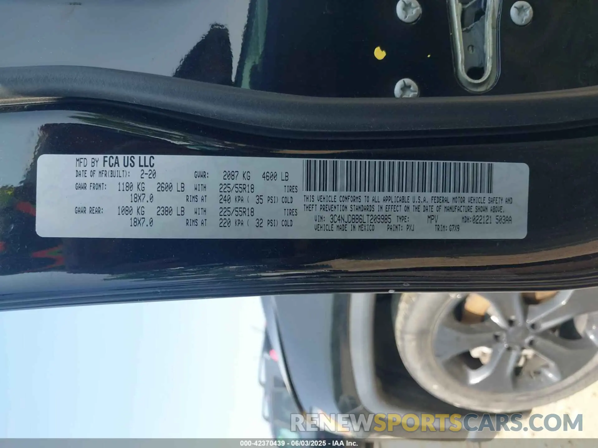 9 Photograph of a damaged car 3C4NJDBB6LT209985 JEEP COMPASS 2020
