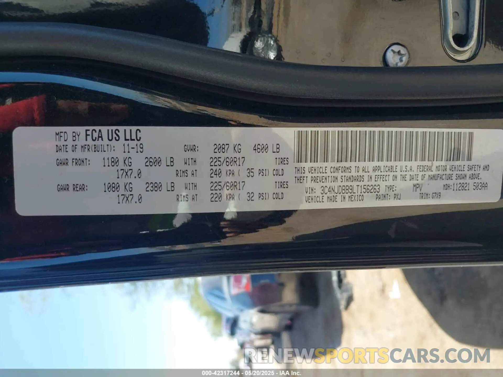 9 Фотография поврежденного автомобиля 3C4NJDBB9LT156263 JEEP COMPASS 2020