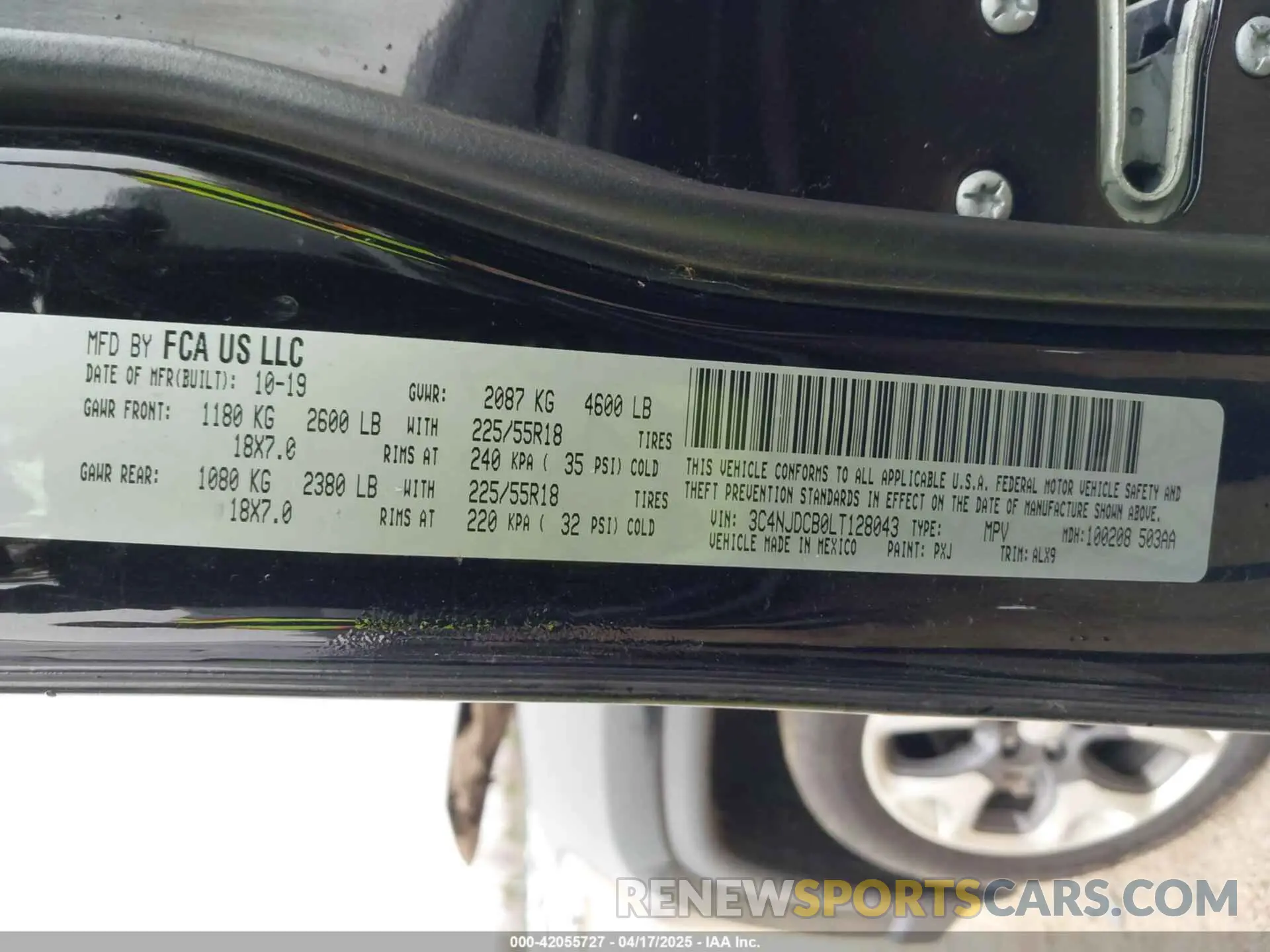 9 Photograph of a damaged car 3C4NJDCB0LT128043 JEEP COMPASS 2020