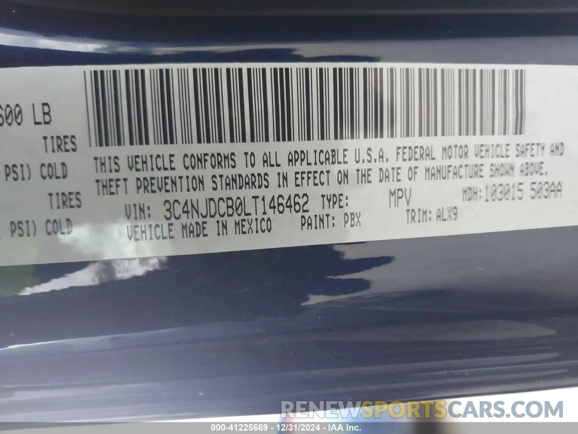 9 Фотография поврежденного автомобиля 3C4NJDCB0LT146462 JEEP COMPASS 2020