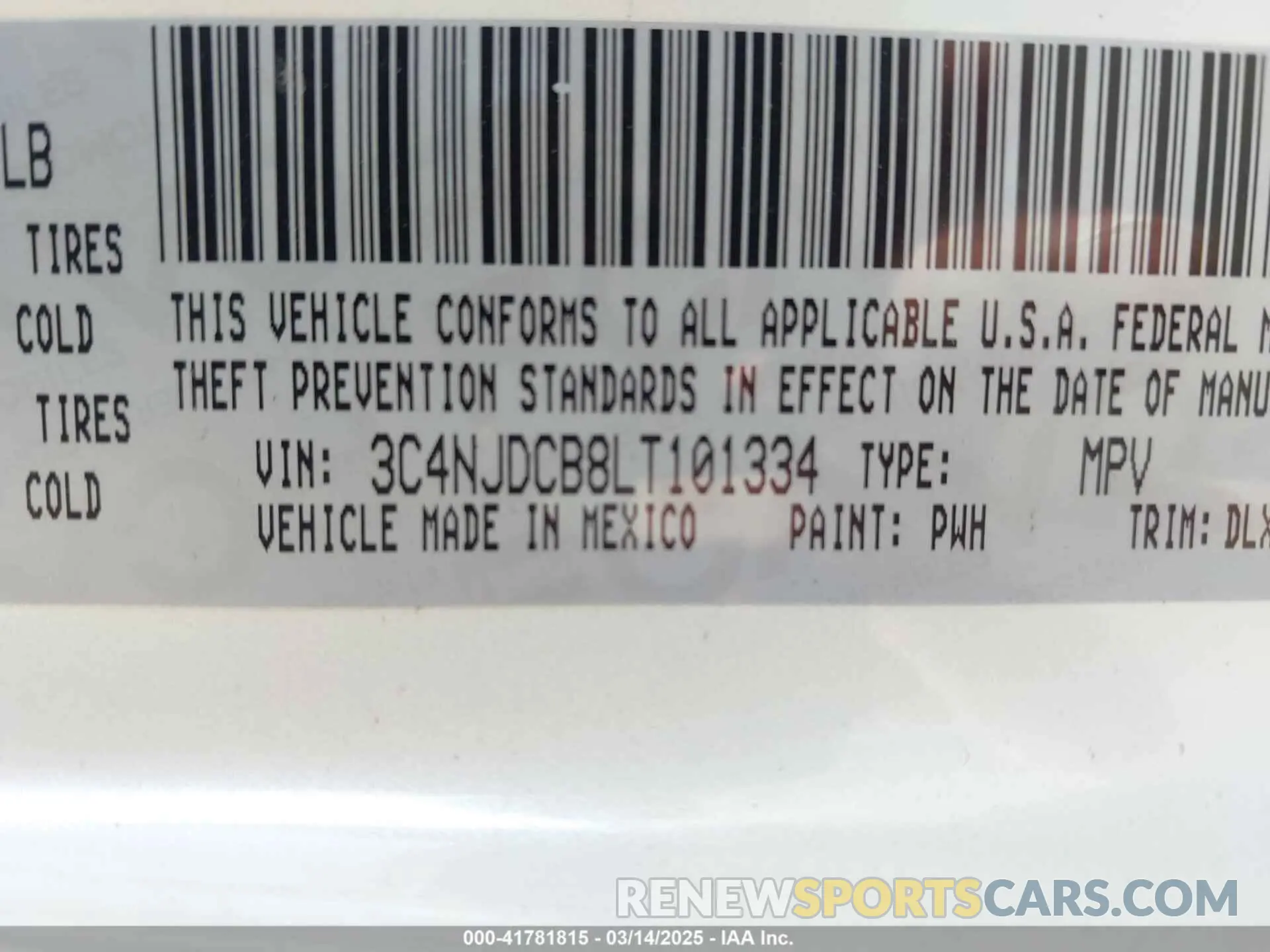 9 Photograph of a damaged car 3C4NJDCB8LT101334 JEEP COMPASS 2020