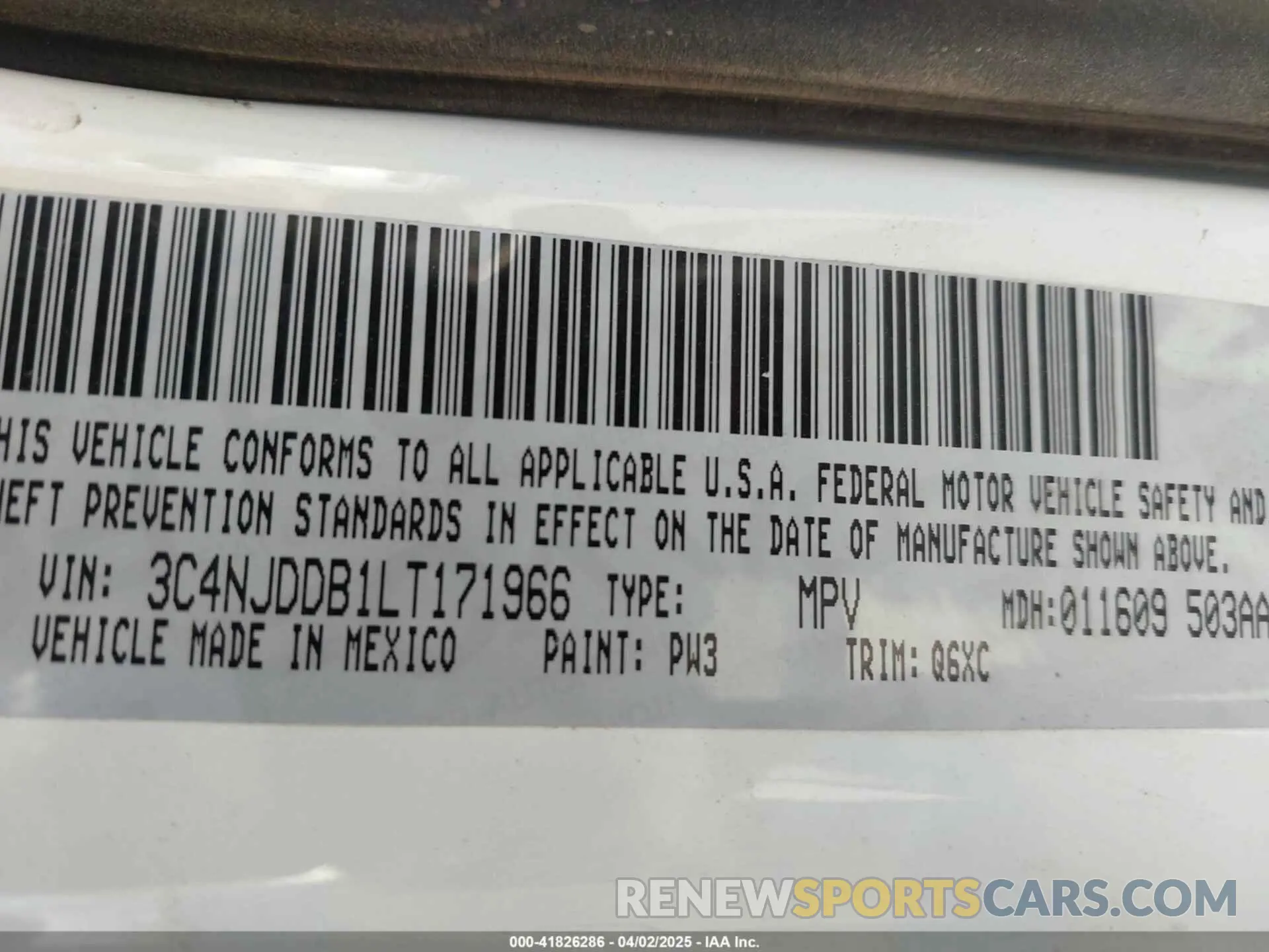 9 Фотография поврежденного автомобиля 3C4NJDDB1LT171966 JEEP COMPASS 2020