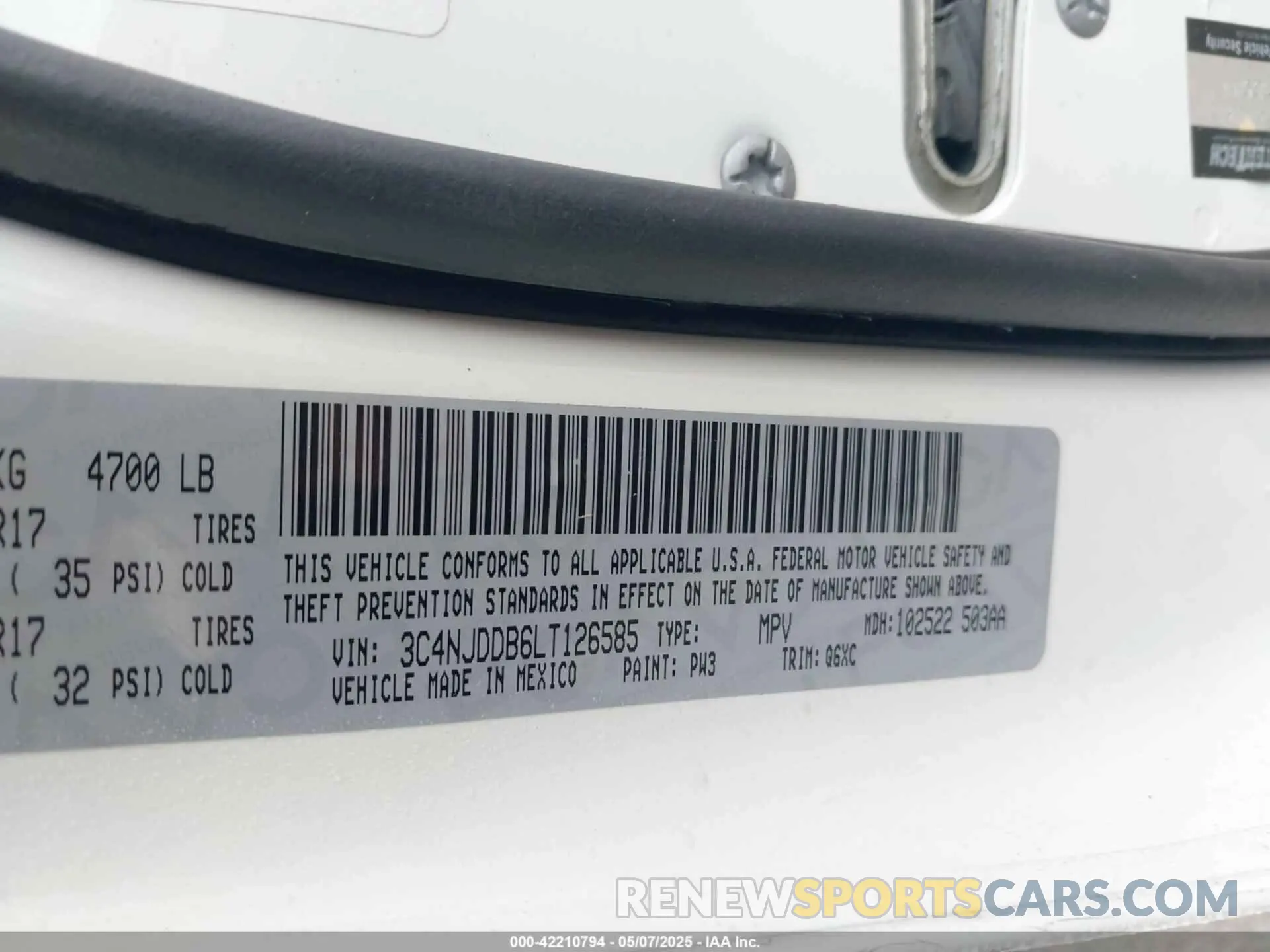 9 Фотография поврежденного автомобиля 3C4NJDDB6LT126585 JEEP COMPASS 2020