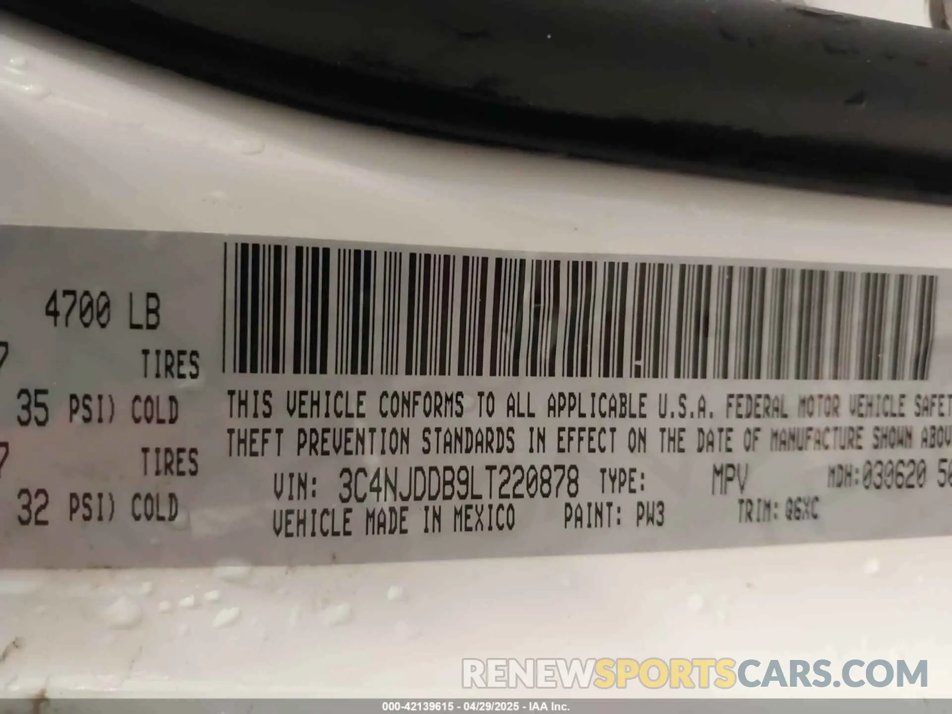 9 Photograph of a damaged car 3C4NJDDB9LT220878 JEEP COMPASS 2020