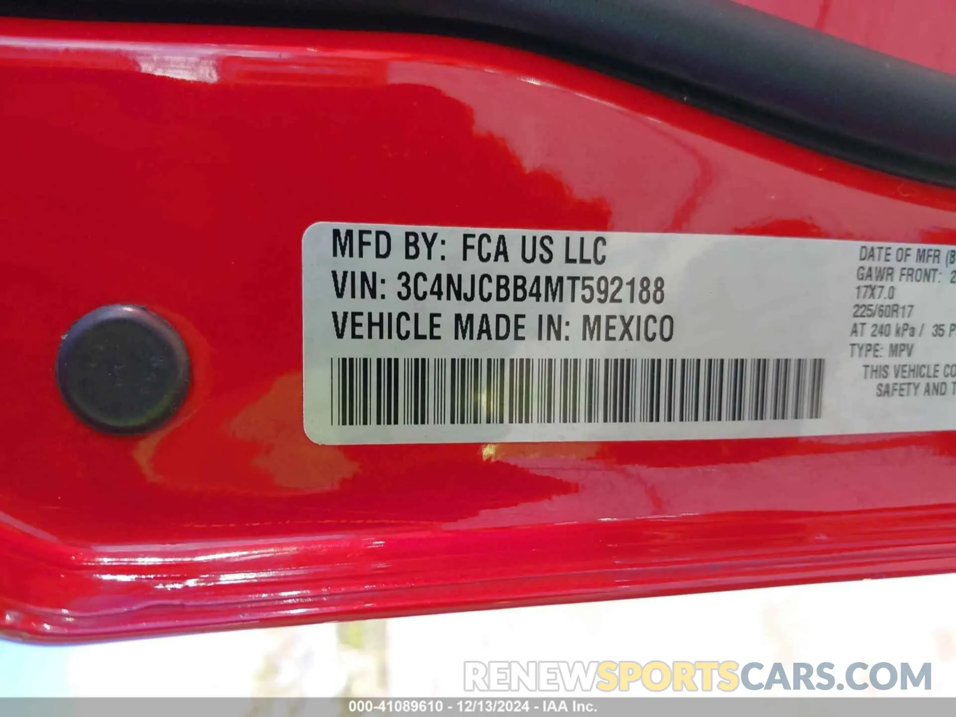 9 Photograph of a damaged car 3C4NJCBB4MT592188 JEEP COMPASS 2021