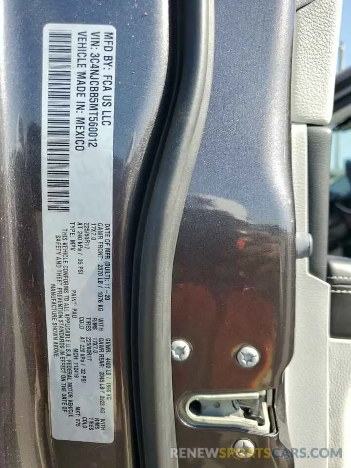 14 Фотография поврежденного автомобиля 3C4NJCBB5MT560012 JEEP COMPASS 2021