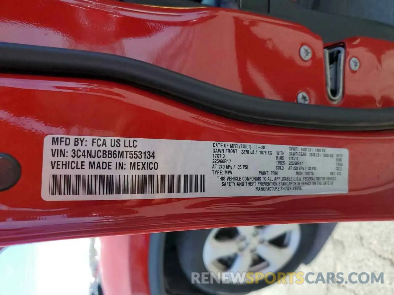 13 Фотография поврежденного автомобиля 3C4NJCBB6MT553134 JEEP COMPASS 2021
