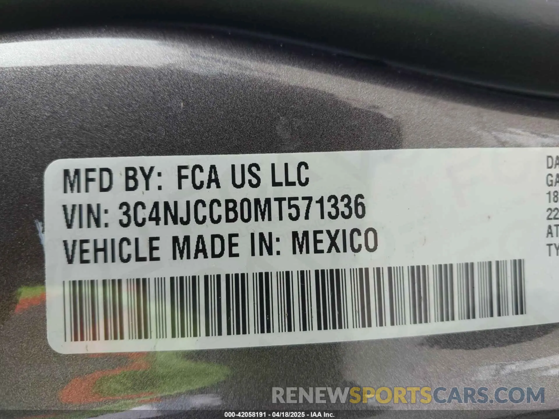 9 Photograph of a damaged car 3C4NJCCB0MT571336 JEEP COMPASS 2021