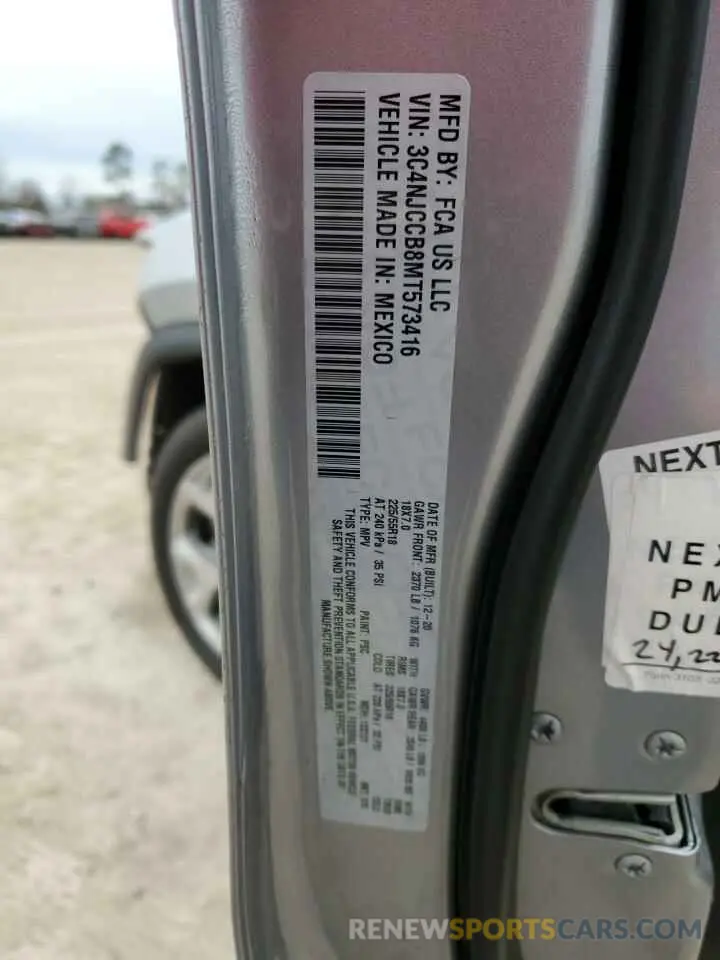 14 Photograph of a damaged car 3C4NJCCB8MT573416 JEEP COMPASS 2021