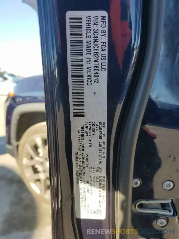 15 Photograph of a damaged car 3C4NJCEB2MT604012 JEEP COMPASS 2021