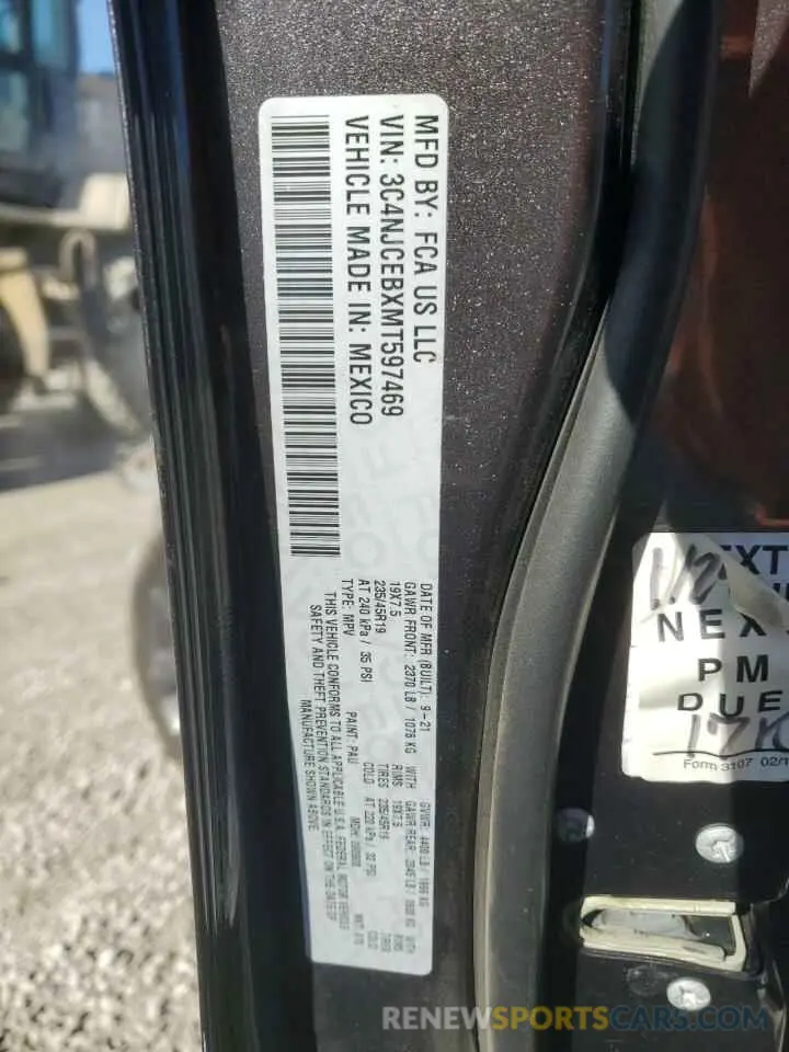 13 Фотография поврежденного автомобиля 3C4NJCEBXMT597469 JEEP COMPASS 2021