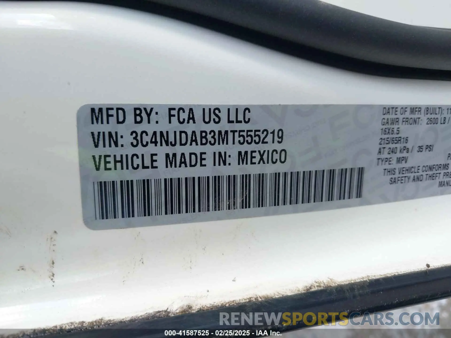 9 Photograph of a damaged car 3C4NJDAB3MT555219 JEEP COMPASS 2021
