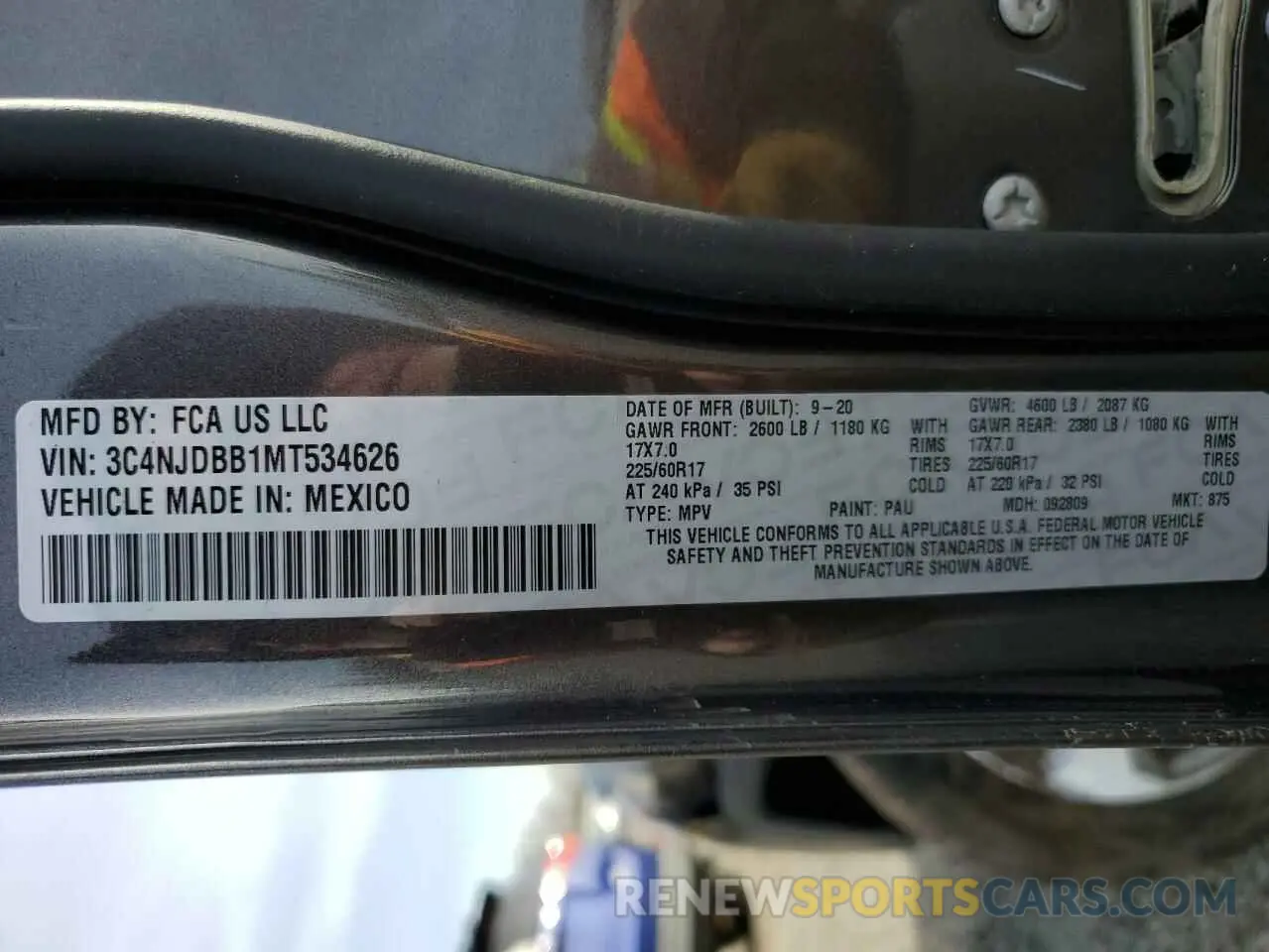 15 Photograph of a damaged car 3C4NJDBB1MT534626 JEEP COMPASS 2021