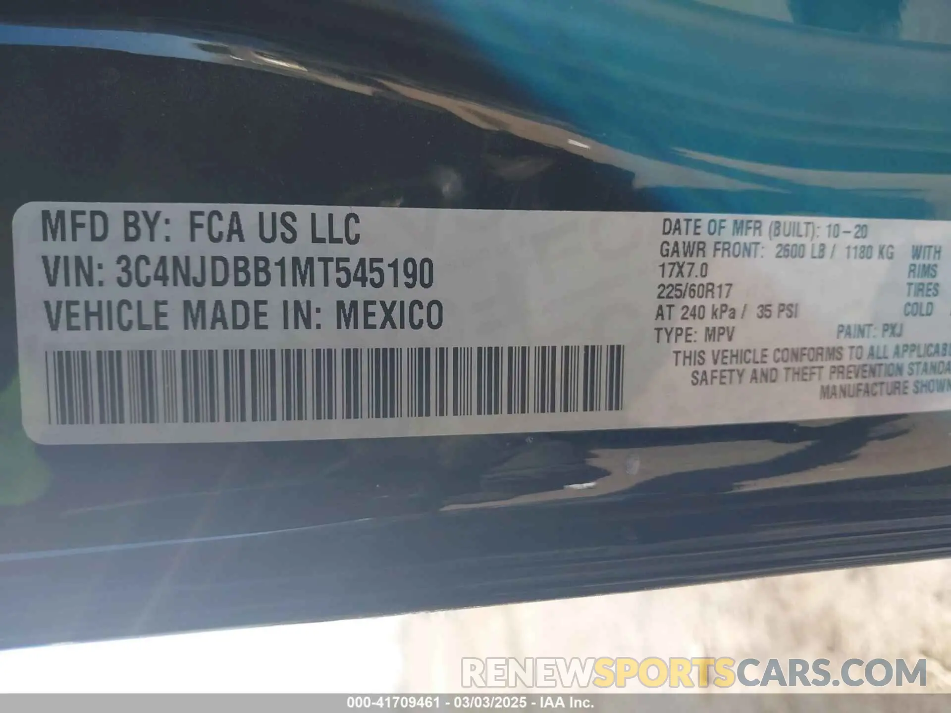 9 Фотография поврежденного автомобиля 3C4NJDBB1MT545190 JEEP COMPASS 2021