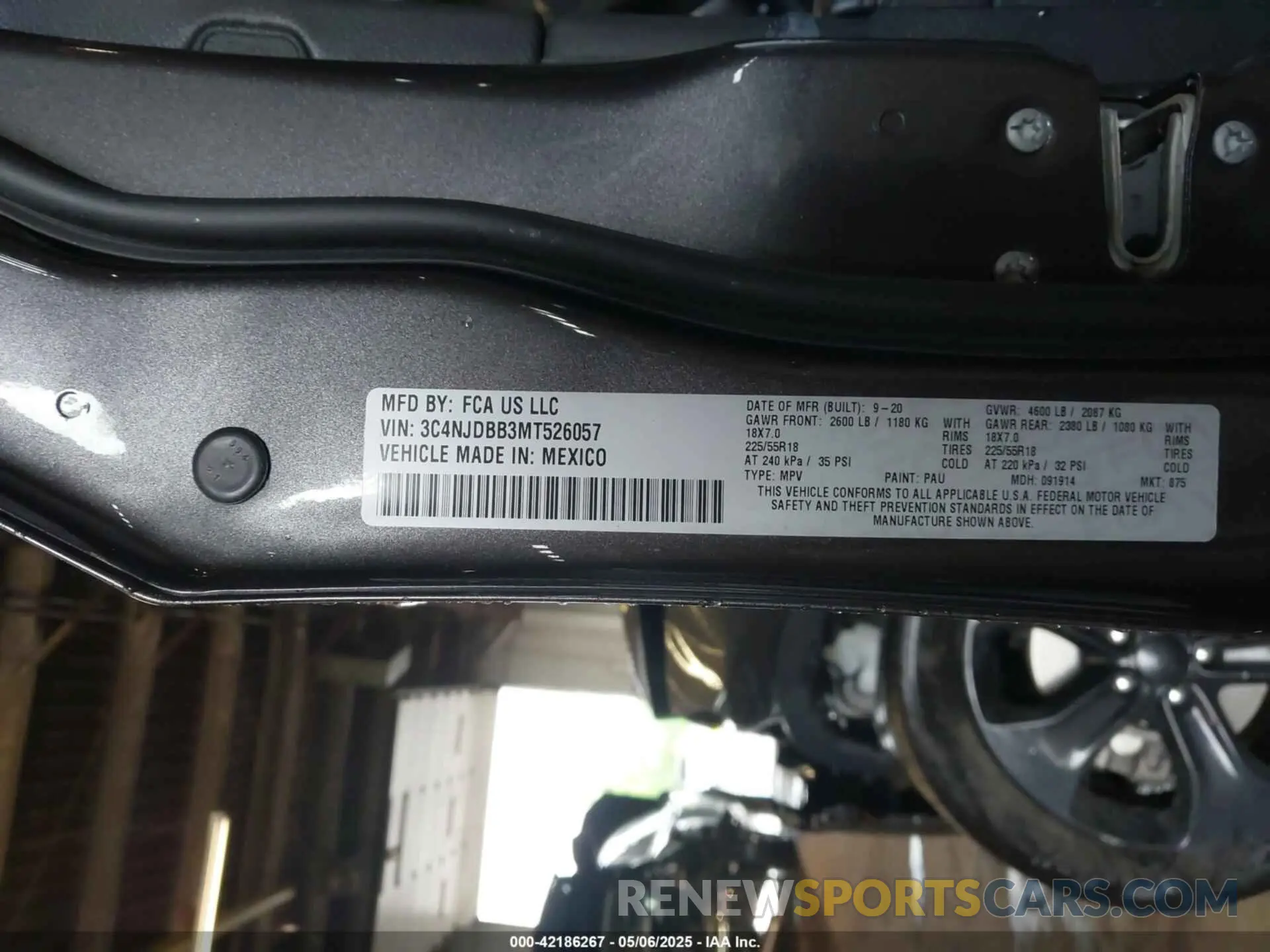 9 Photograph of a damaged car 3C4NJDBB3MT526057 JEEP COMPASS 2021