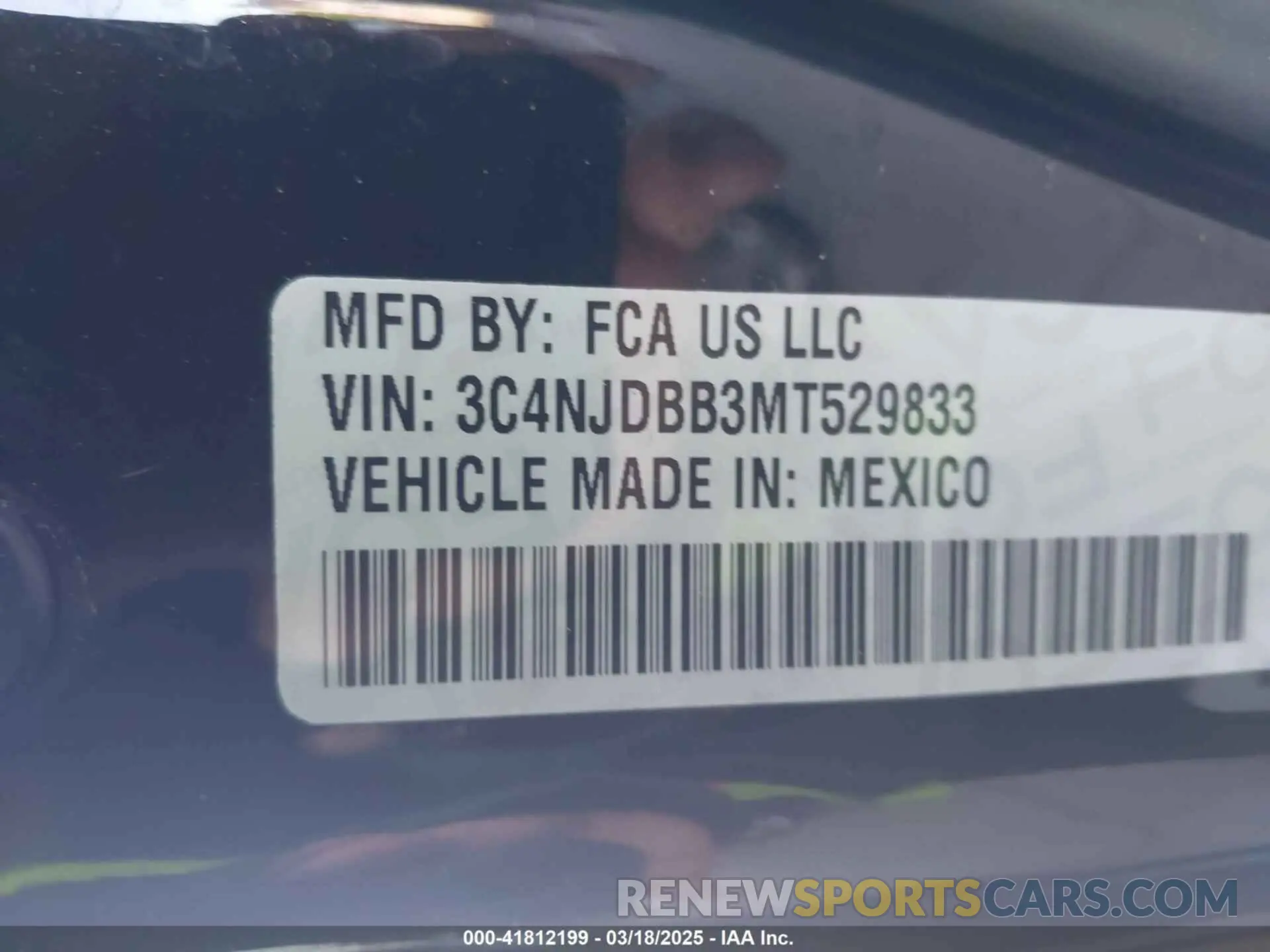 9 Фотография поврежденного автомобиля 3C4NJDBB3MT529833 JEEP COMPASS 2021