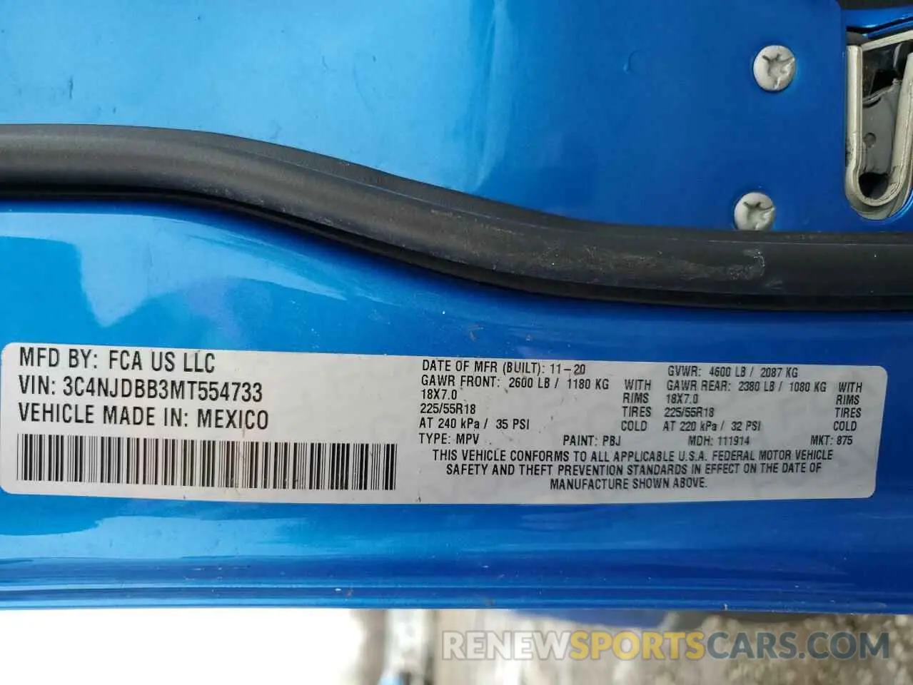 15 Фотография поврежденного автомобиля 3C4NJDBB3MT554733 JEEP COMPASS 2021