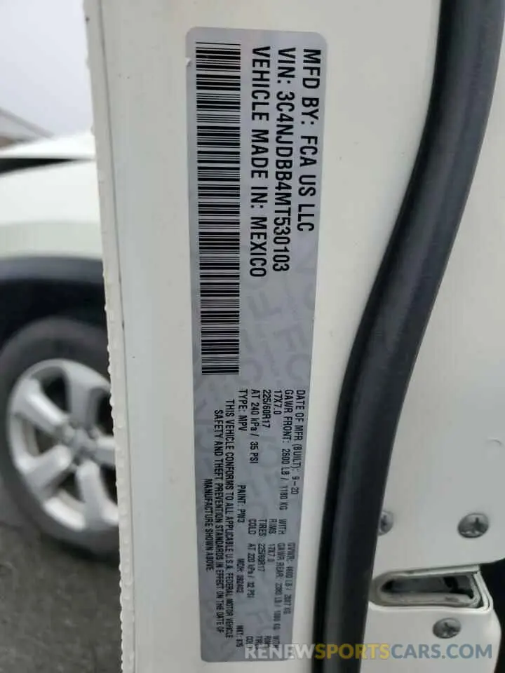 13 Фотография поврежденного автомобиля 3C4NJDBB4MT530103 JEEP COMPASS 2021