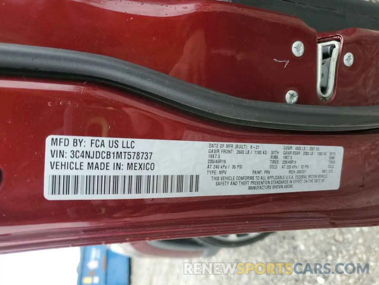 13 Фотография поврежденного автомобиля 3C4NJDCB1MT578737 JEEP COMPASS 2021