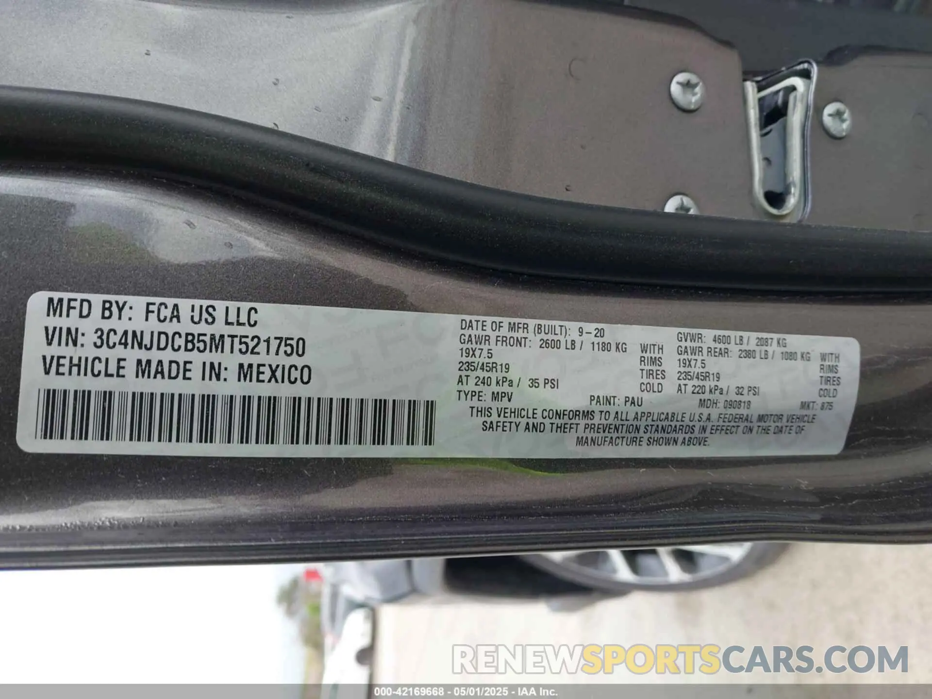 9 Photograph of a damaged car 3C4NJDCB5MT521750 JEEP COMPASS 2021