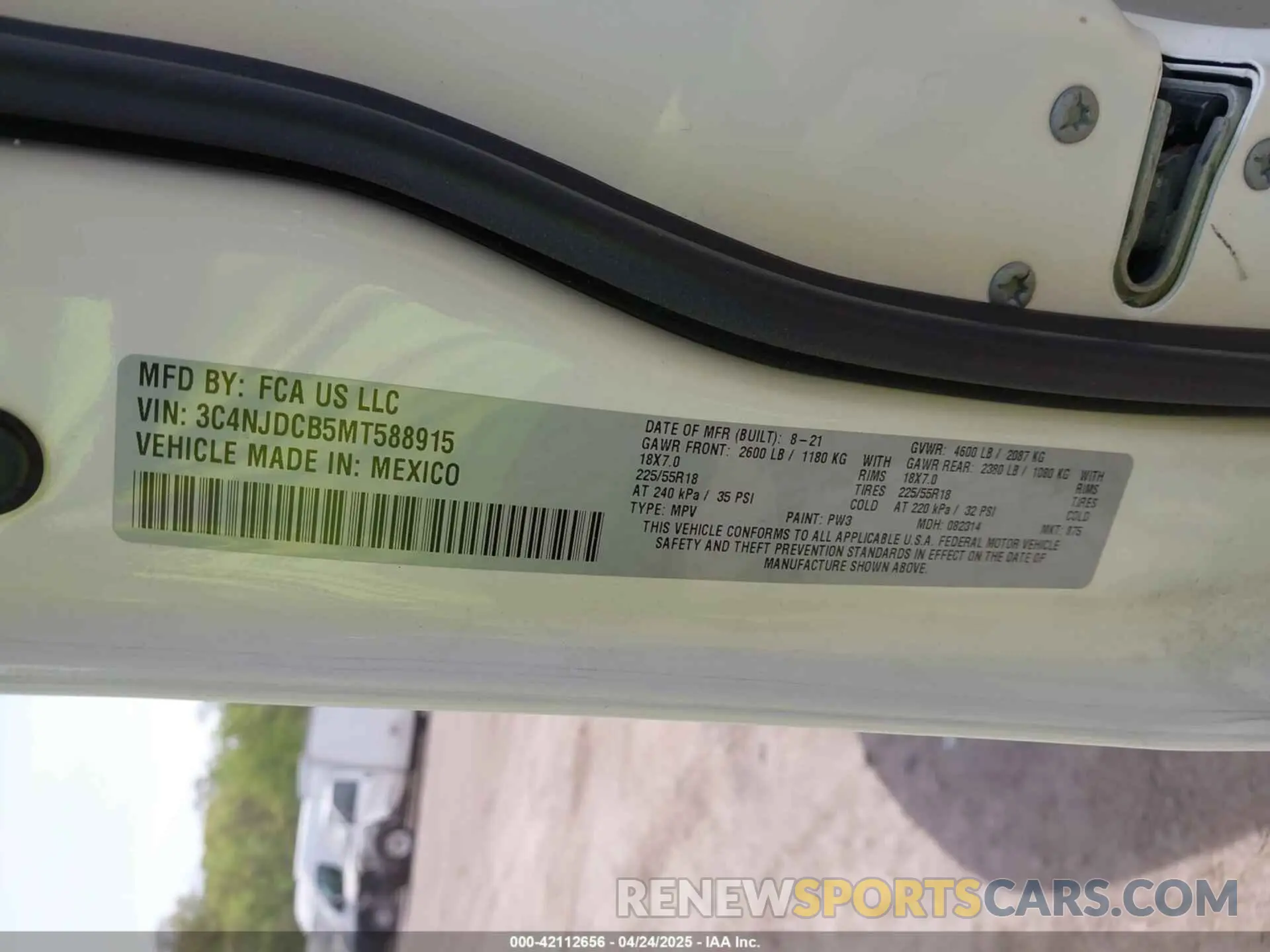 9 Фотография поврежденного автомобиля 3C4NJDCB5MT588915 JEEP COMPASS 2021