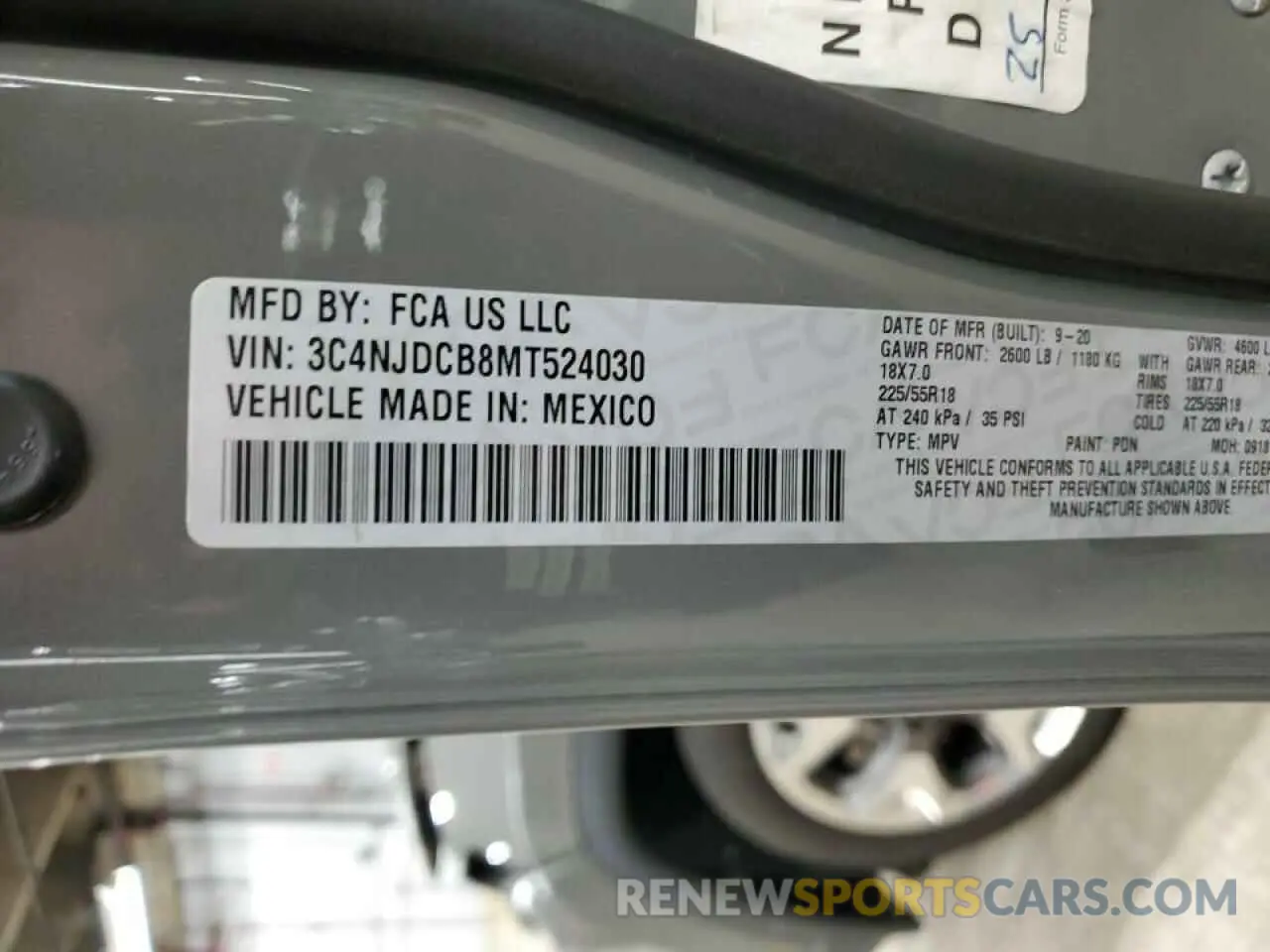 12 Фотография поврежденного автомобиля 3C4NJDCB8MT524030 JEEP COMPASS 2021