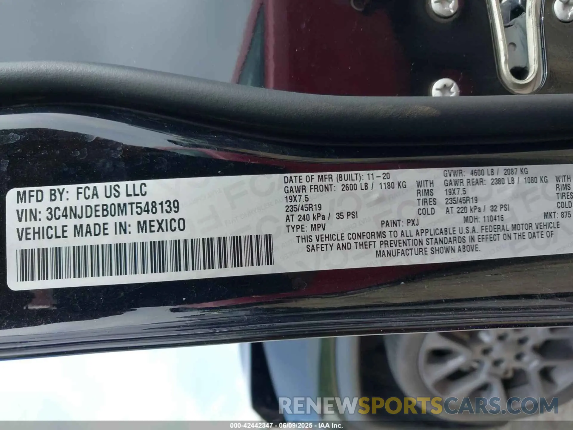 9 Photograph of a damaged car 3C4NJDEB0MT548139 JEEP COMPASS 2021