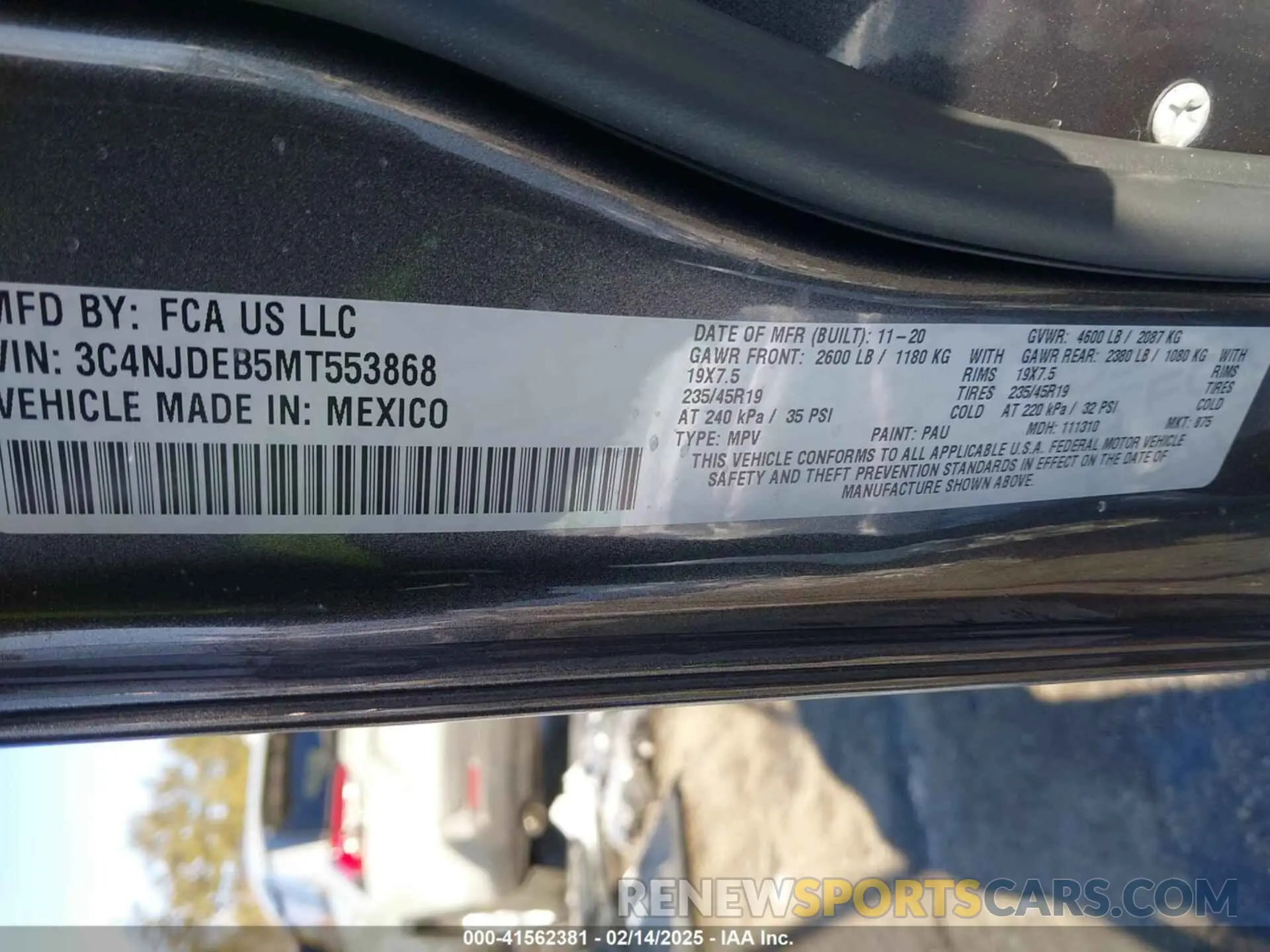 9 Фотография поврежденного автомобиля 3C4NJDEB5MT553868 JEEP COMPASS 2021
