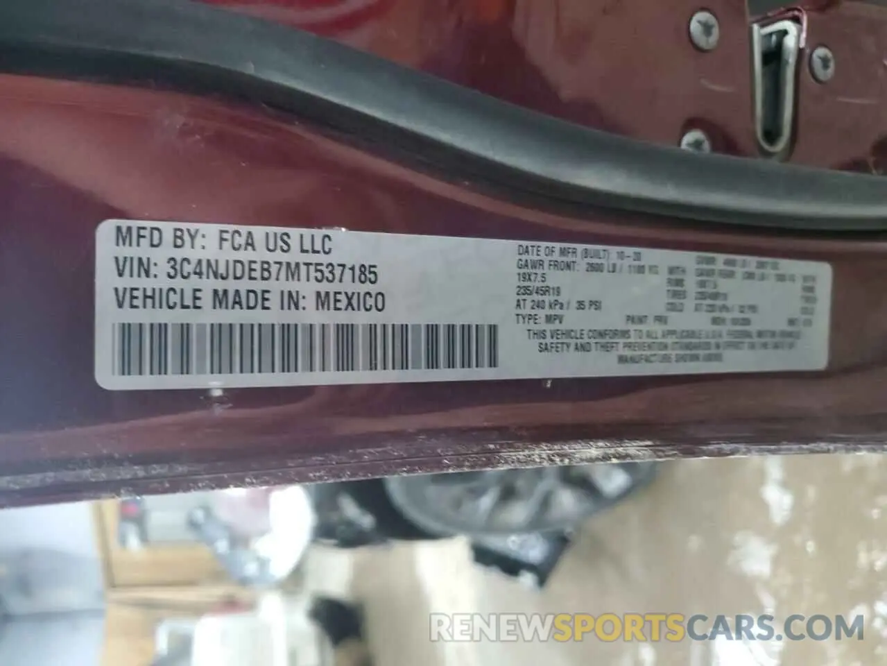 13 Photograph of a damaged car 3C4NJDEB7MT537185 JEEP COMPASS 2021